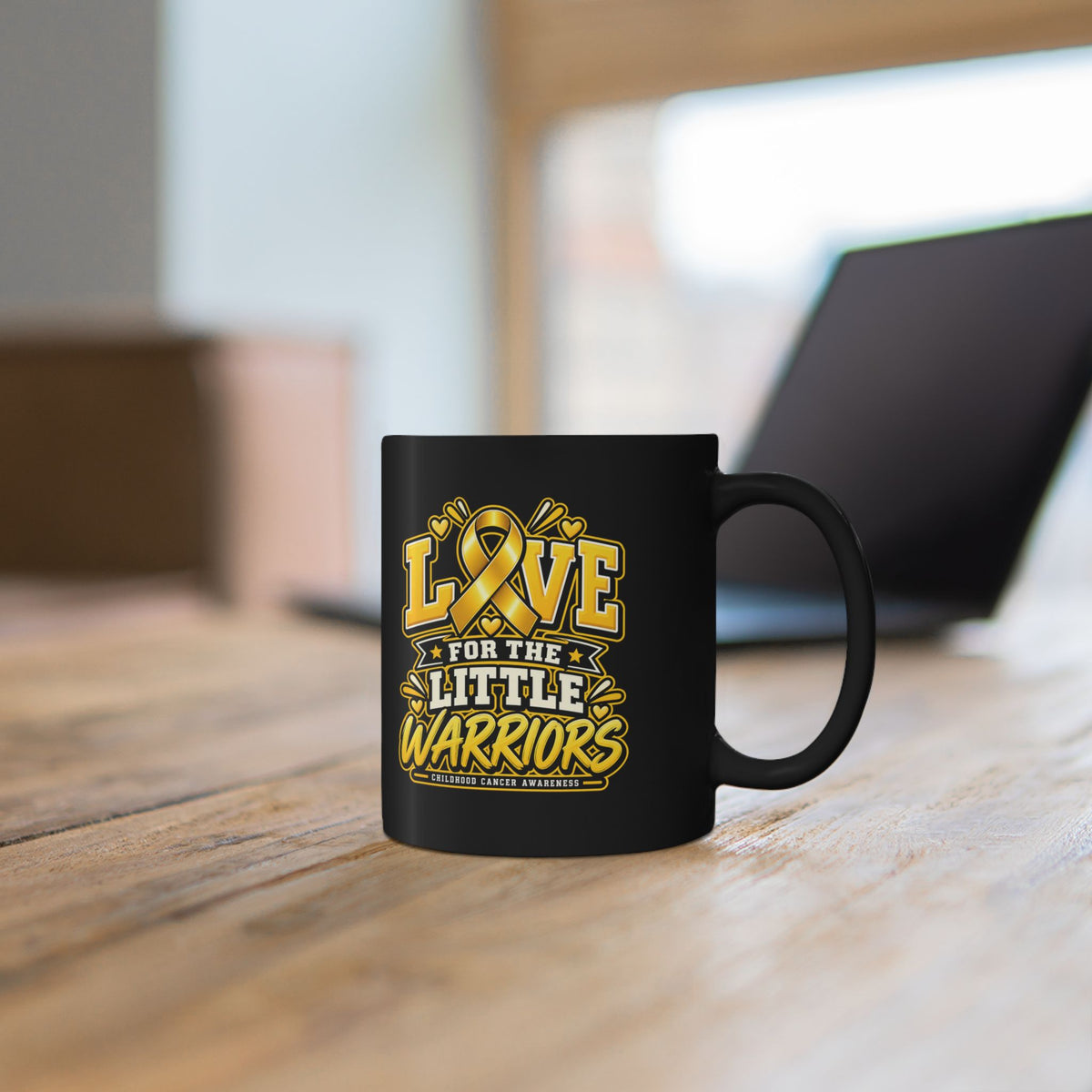 Love for the Little Warriors Black Childhood  Cancer Awareness Mug (11oz & 15oz)