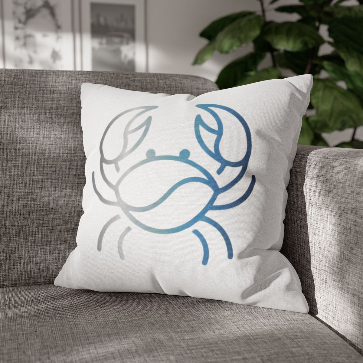 Cancer Zodiac Crab Coastal Throw Pillowcase — Nautical Beach Decor