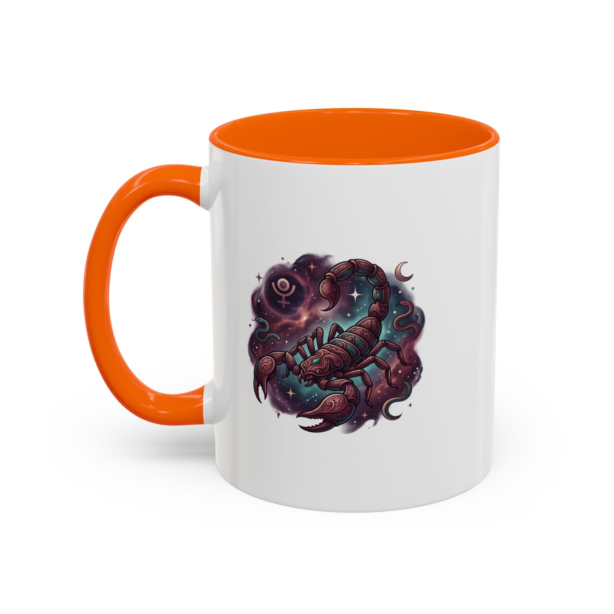 Scorpio Zodiac Accent Coffee Mug — Celestial Scorpion Astrology Design
