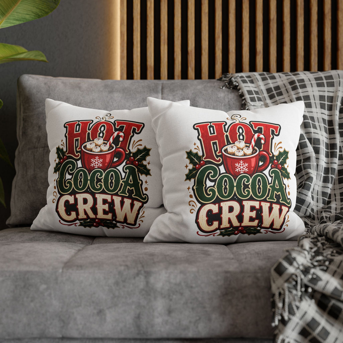 Christmas Hot Cocoa Crew Holiday Pillowcase