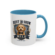 Milo Bailey Dog Dad Mom Best in Show Personalized Dog Coffee Mug — 'Milo' Class of 2026 Accent Mug