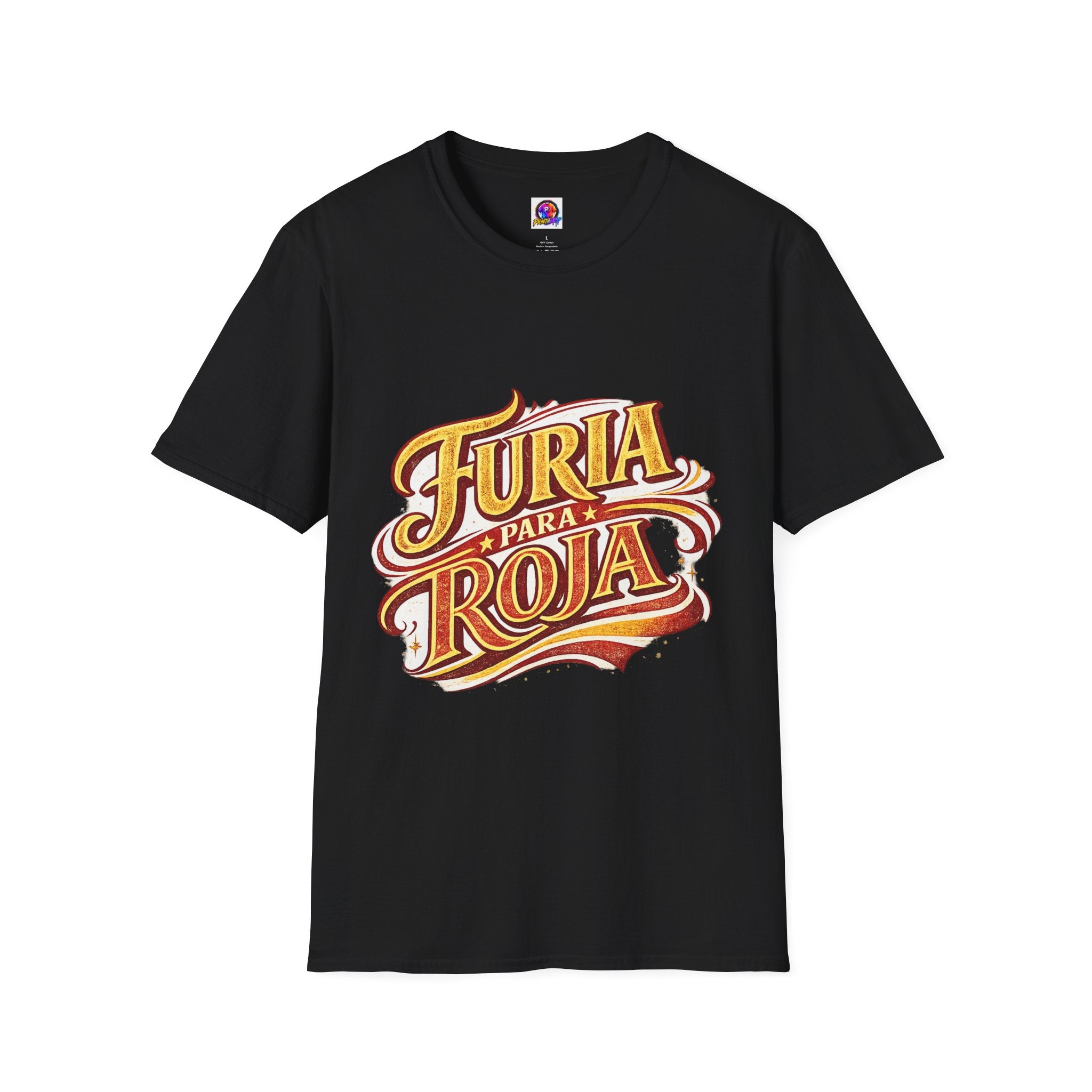 Spain Furia Para Roja Graphic T-Shirt — Bold Spanish Script Tee for Fans & Celebrations