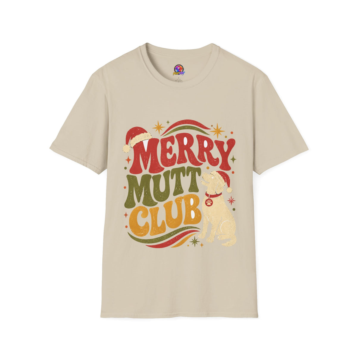 Merry Mutt Club T-Shirt — Retro Christmas Dog Lover Tee