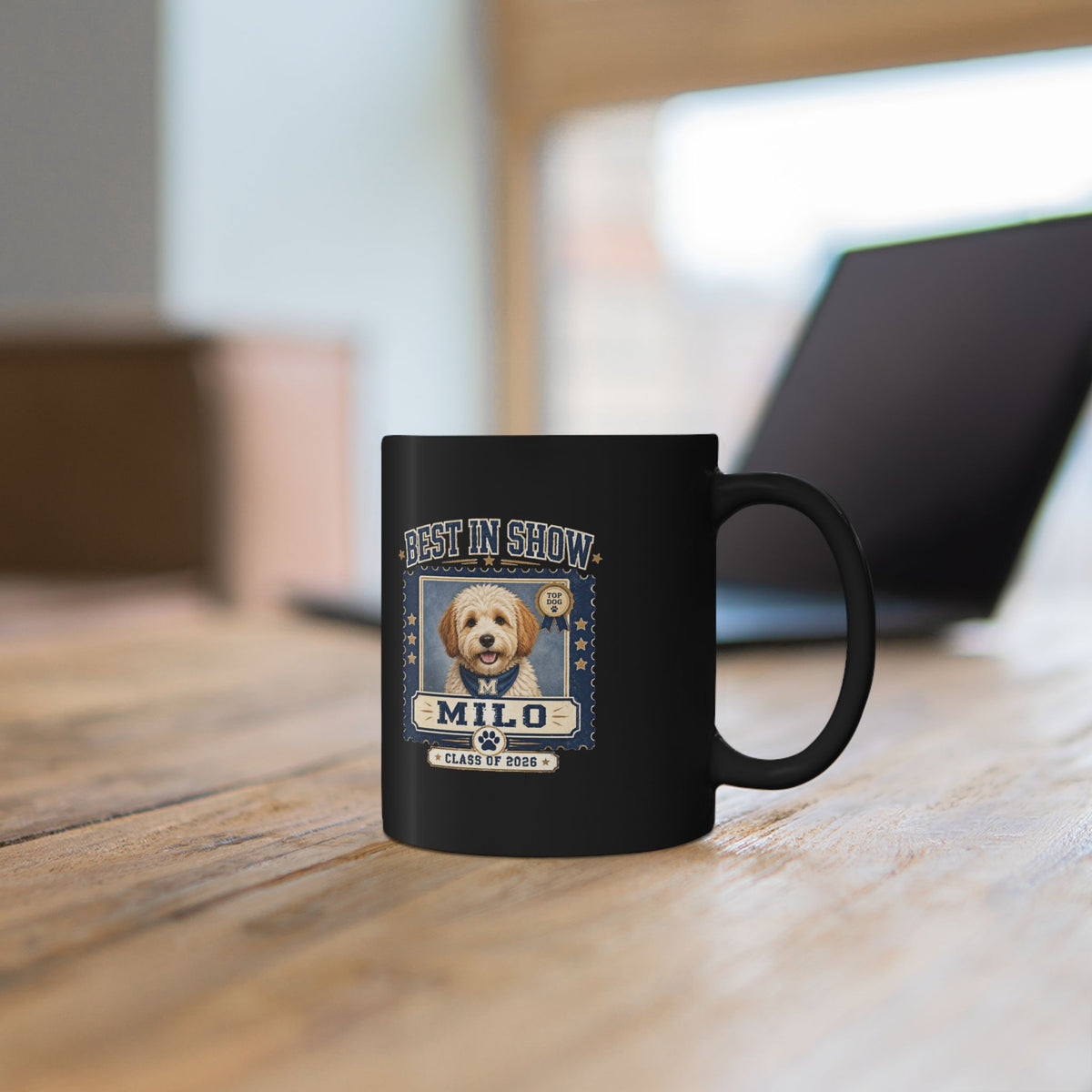 Milo Bailey Dog Dad Mom Best in Show Dog Photo Mug — Personalized "Milo" Pet Portrait Coffee Cup