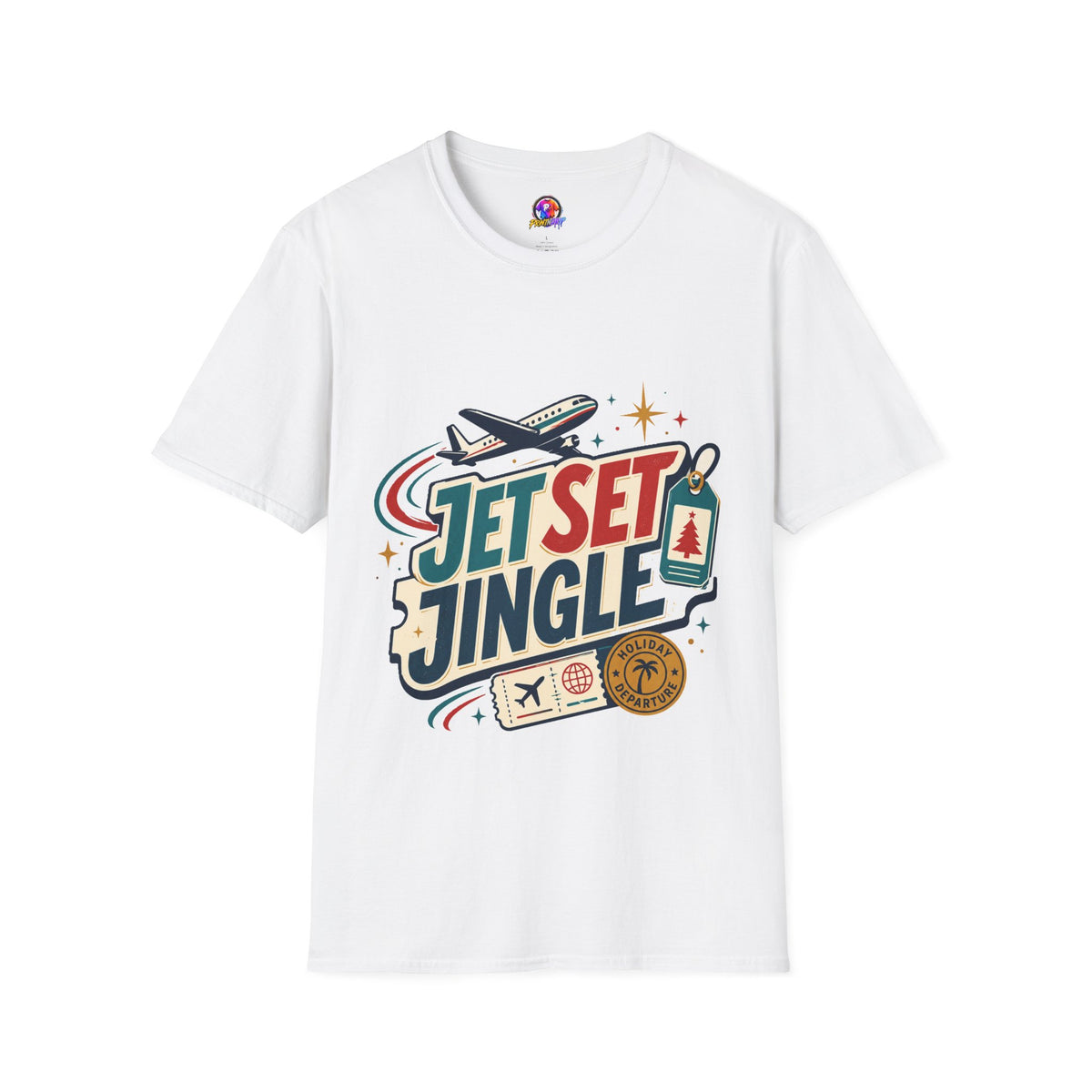 Jet Set Jingle Travel T-Shirt — Retro Airplane Vacation Graphic