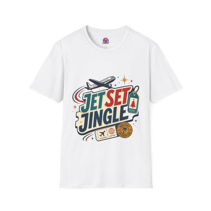 Jet Set Jingle Travel T-Shirt — Retro Airplane Vacation Graphic