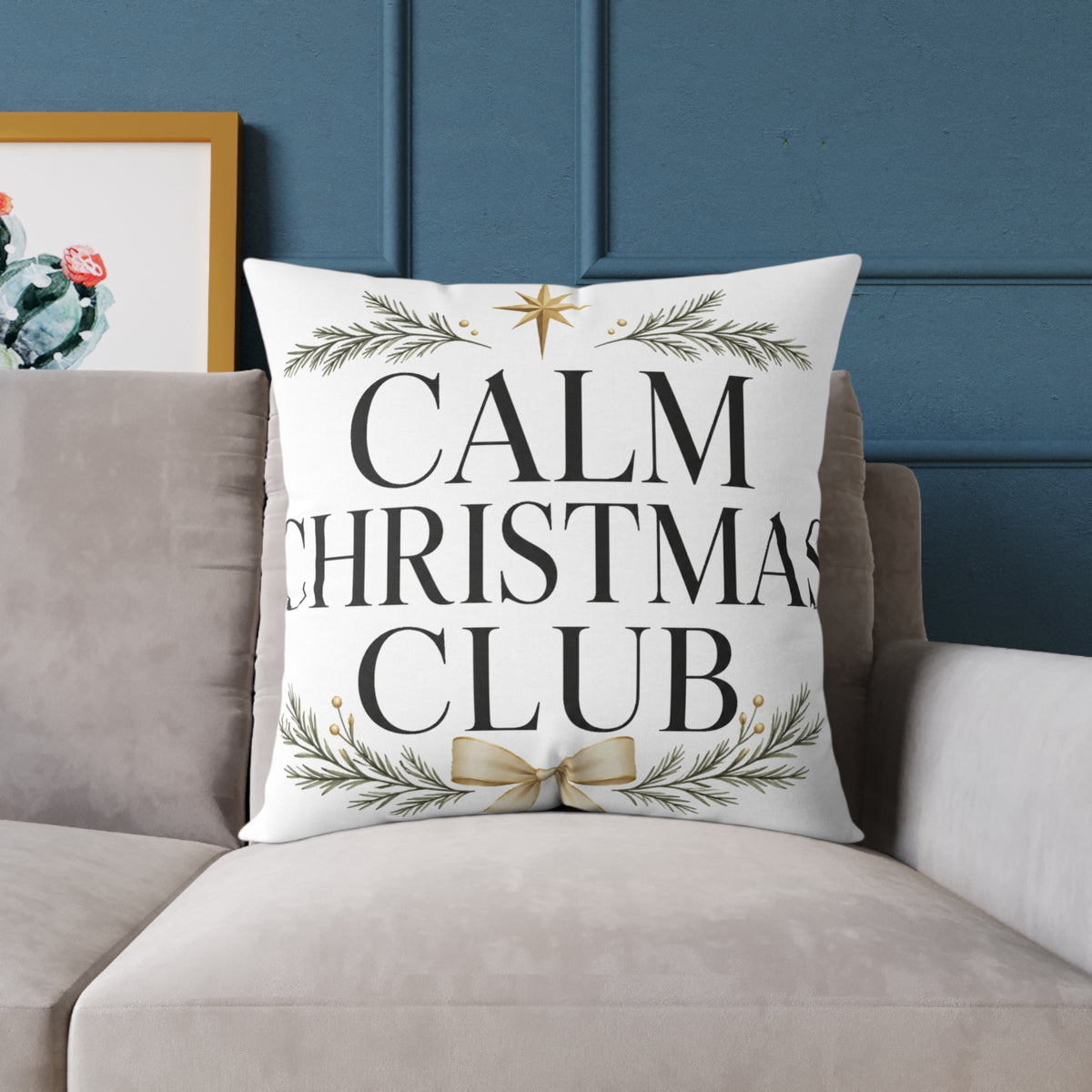 Christmas Calm Christmas Club Holiday Throw Pillow