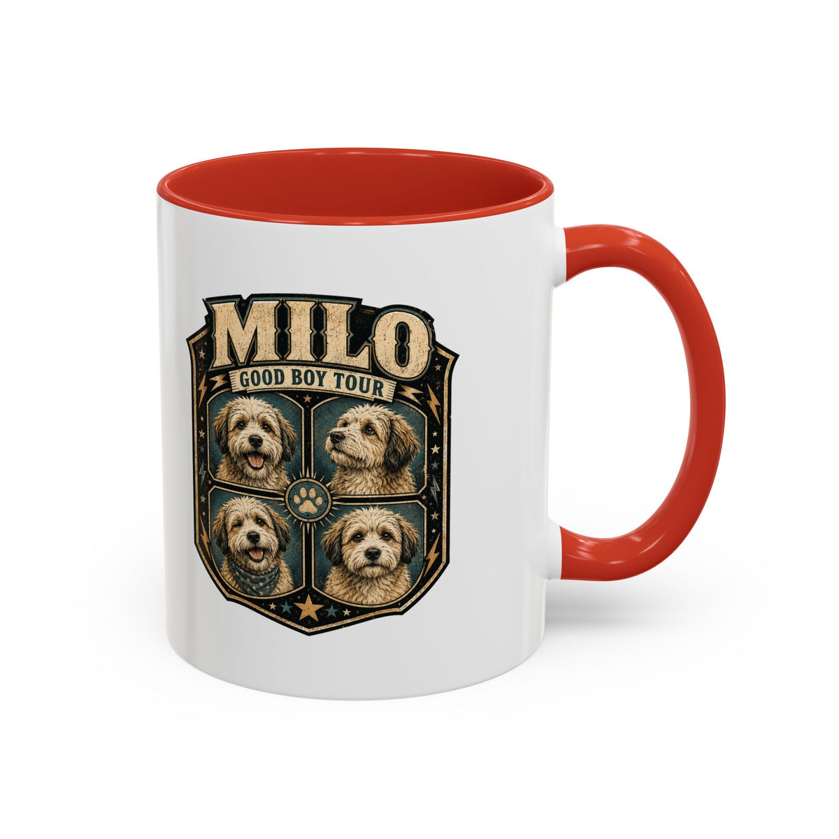 Milo Bailey Dog Dad Mom Milo 'Good Boy Tour' Accent Coffee Mug – Personalized Dog Lover Gift