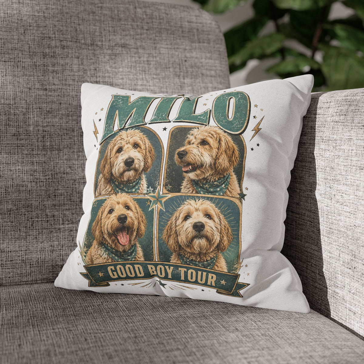 Milo "Good Boy Tour" Dog Photo Pillowcase Milo Bailey Dog Dad Mom