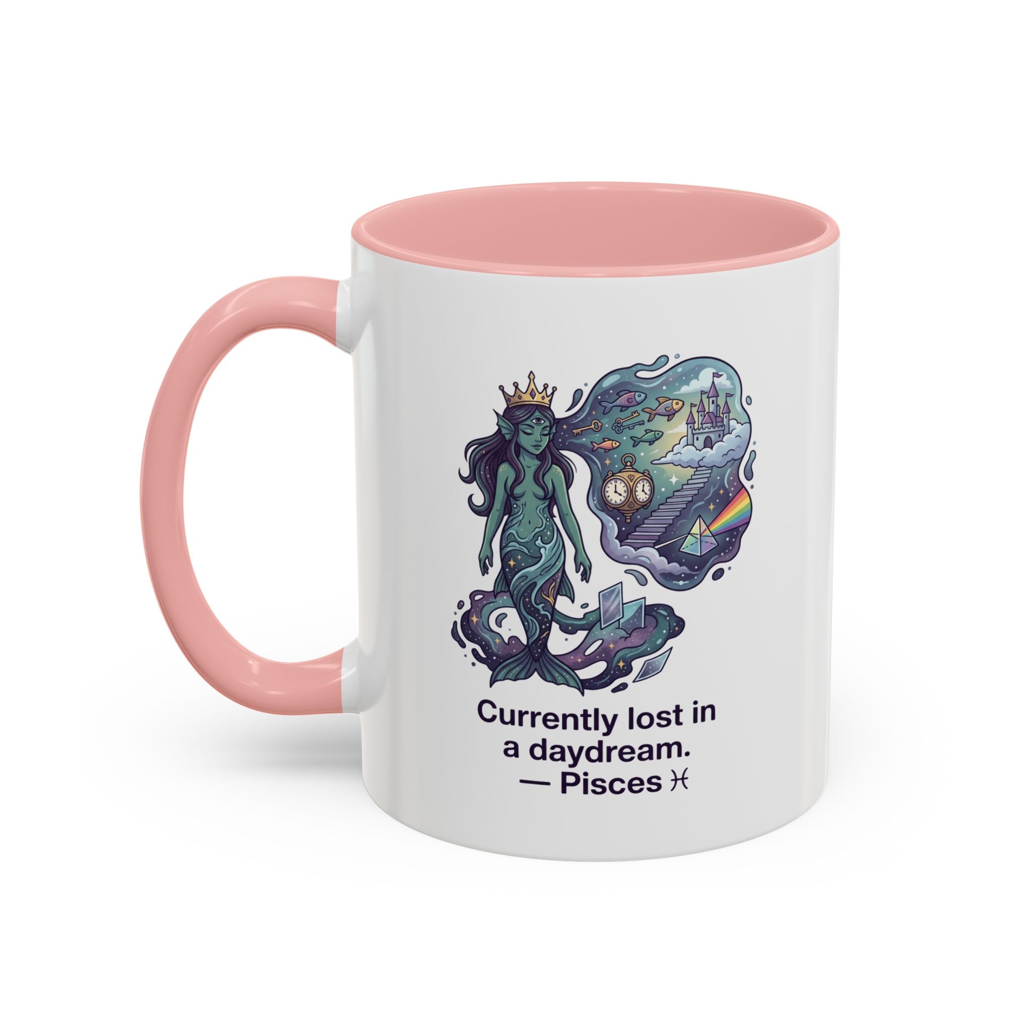 Pisces Daydream Accent Coffee Mug — "Currently lost in a daydream" Astrological Zodiac Gift