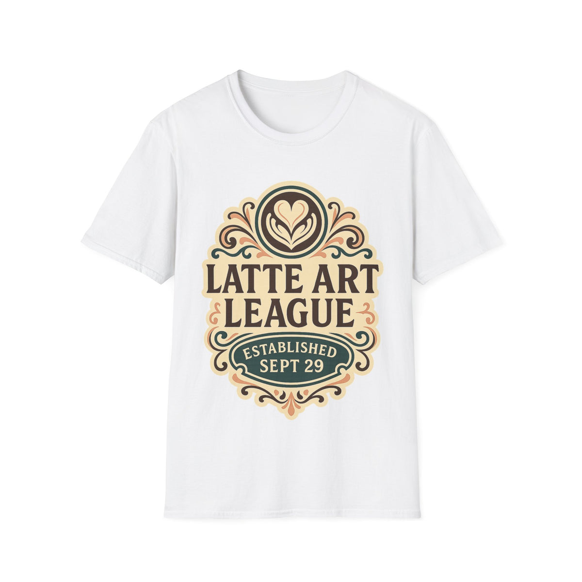 Latte Art League Serving Rituals National Coffee Day Crest T-Shirt - Trending Now - September 2026