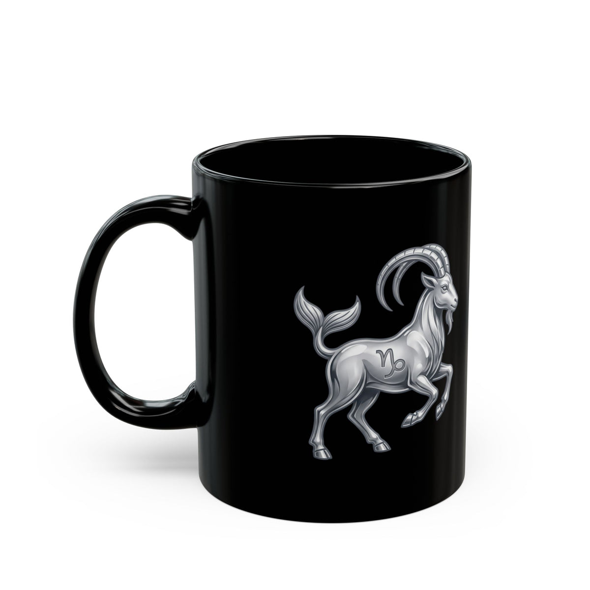 Capricorn Goat Black Mug — Zodiac Coffee Cup
