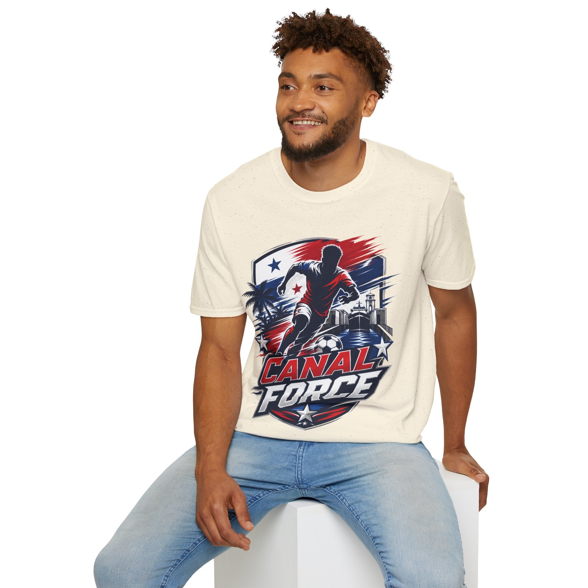 Canal Force Soccer T-Shirt - Patriotic Player Graphic Tee - Panama Shirt