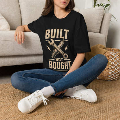 Built Not Bought T-Shirt — Vintage Mechanic DIY Garage Tee