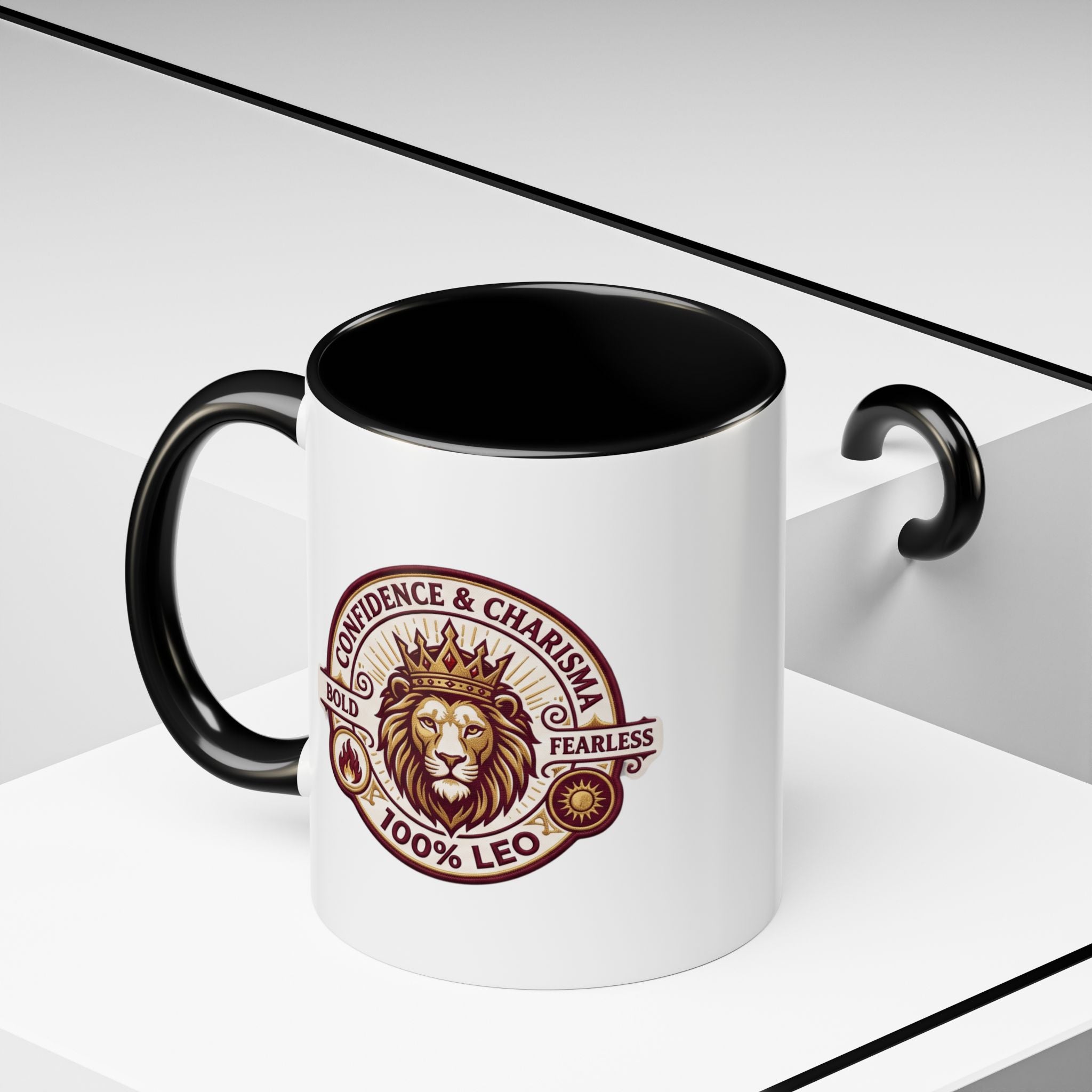 Leo Zodiac Coffee Mug — '100% Leo' Lion Design, Confidence & Charisma Gift