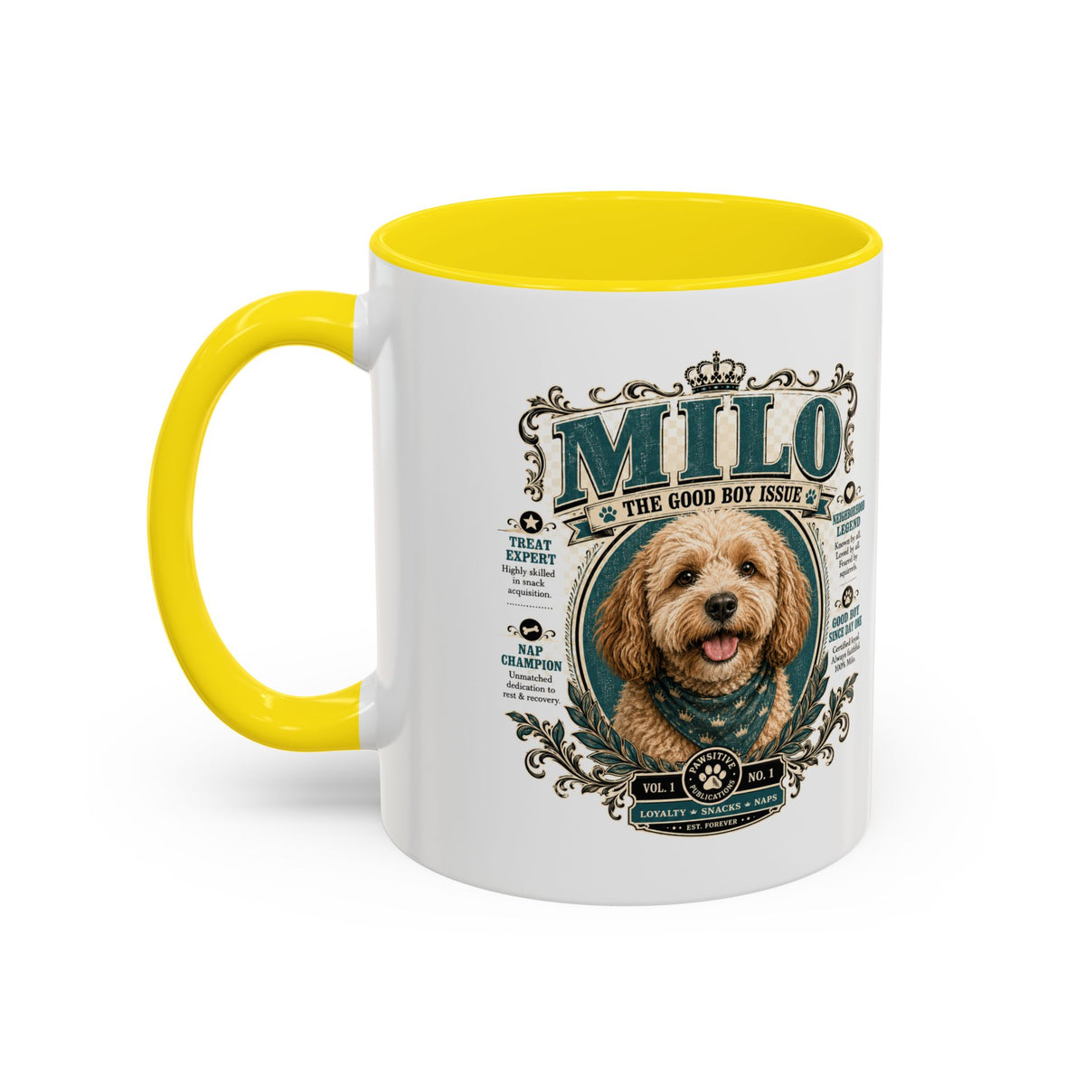 Milo Bailey Dog Dad Mom Milo Dog Portrait Coffee Mug — 'The Good Boy Issue' Accent Mug