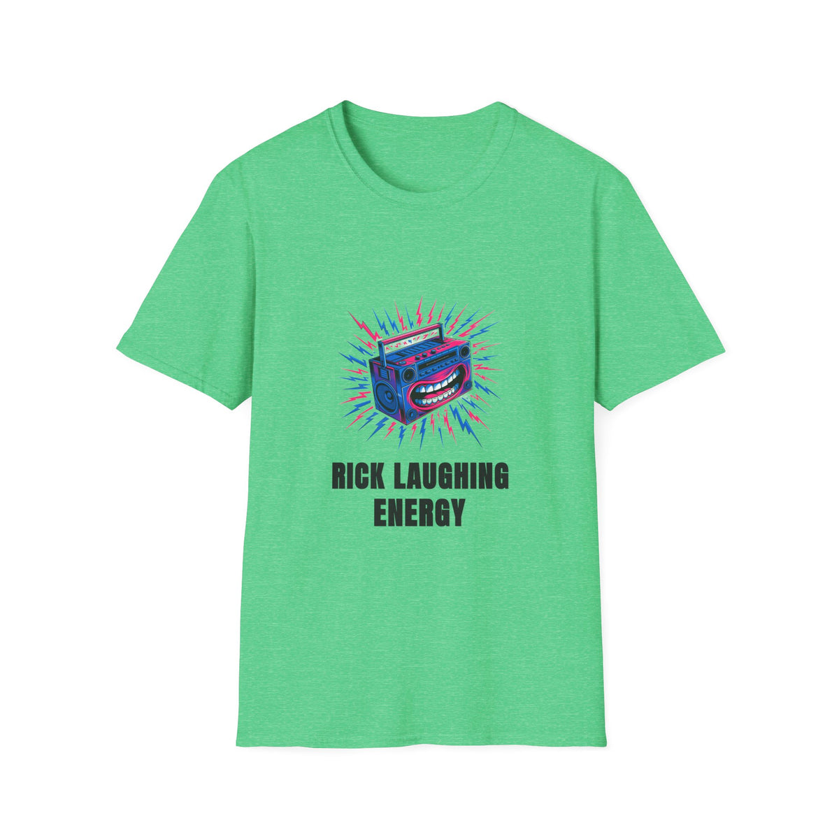 Rick Laughing Energy T-Shirt — Funny Retro Boombox Graphic Tee - Trending Now - August 2026