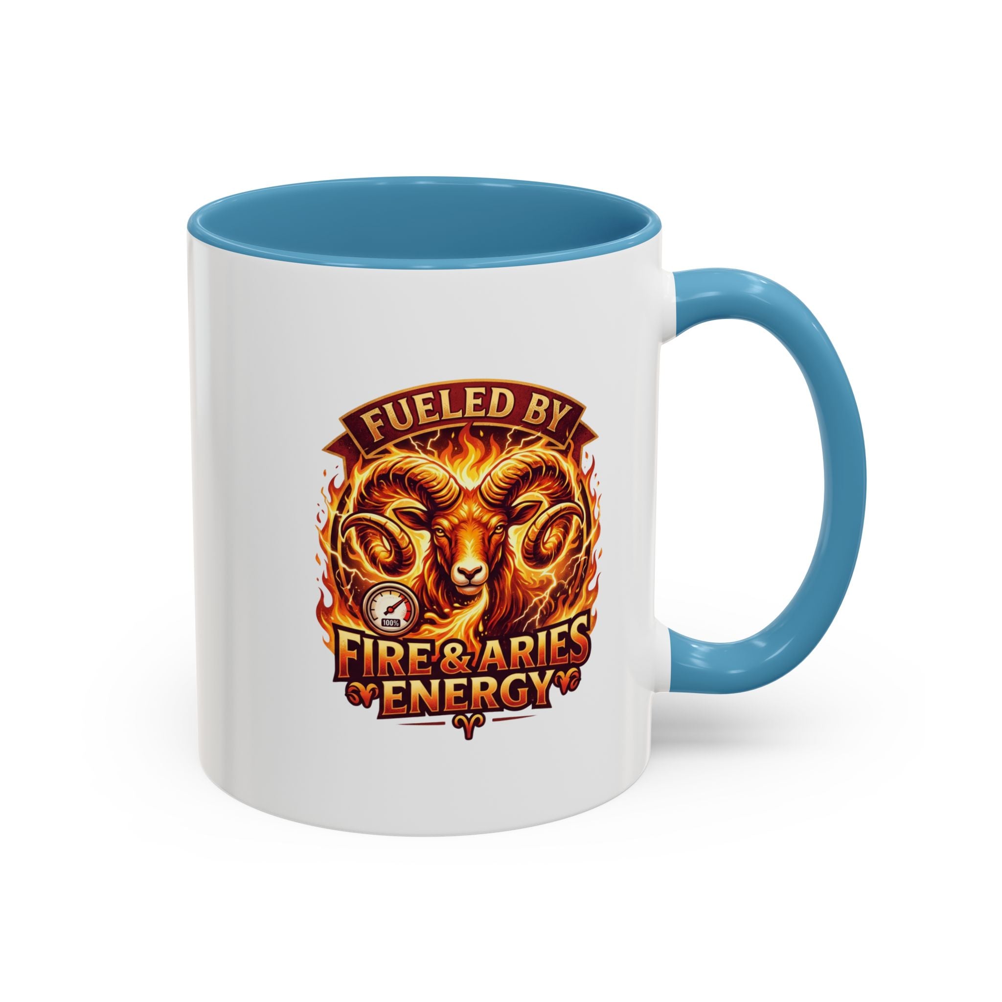 Fueled by Fire & Aries Energy Mug – Zodiac Ram Coffee Cup