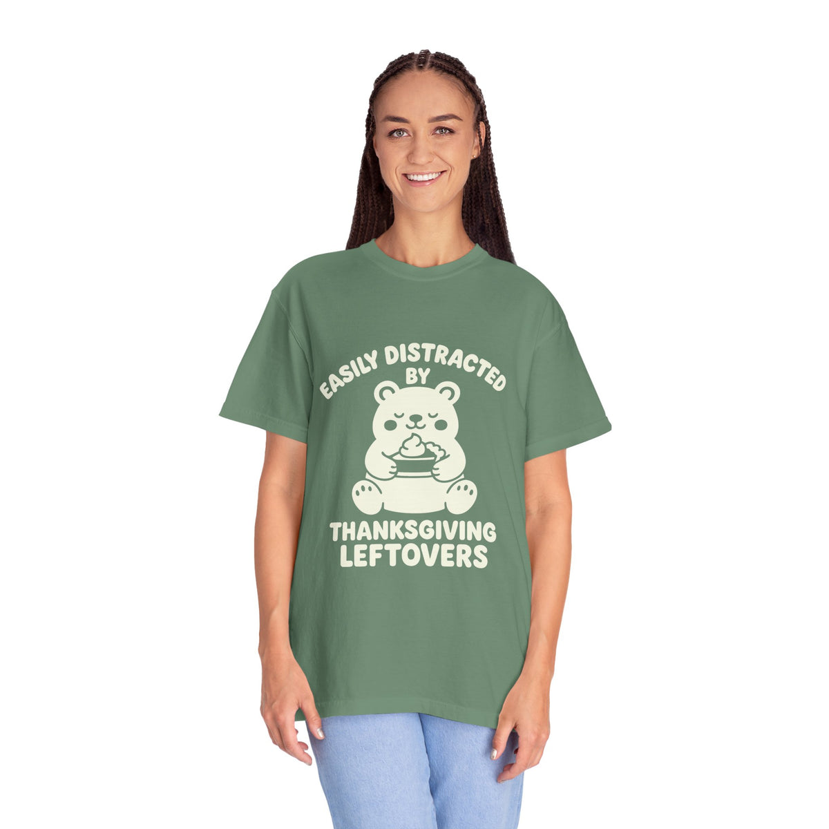 Easily Distracted by Thanksgiving Leftovers T-Shirt — Cute Turkey/Bear Holiday Tee - Trending Now - October 2026