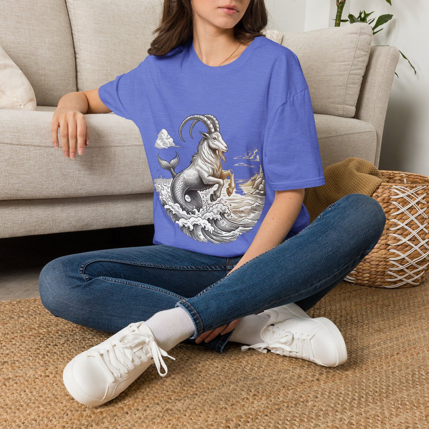 Capricorn Goat-Mermaid T-Shirt — Mythical Sea Goat Zodiac Tee