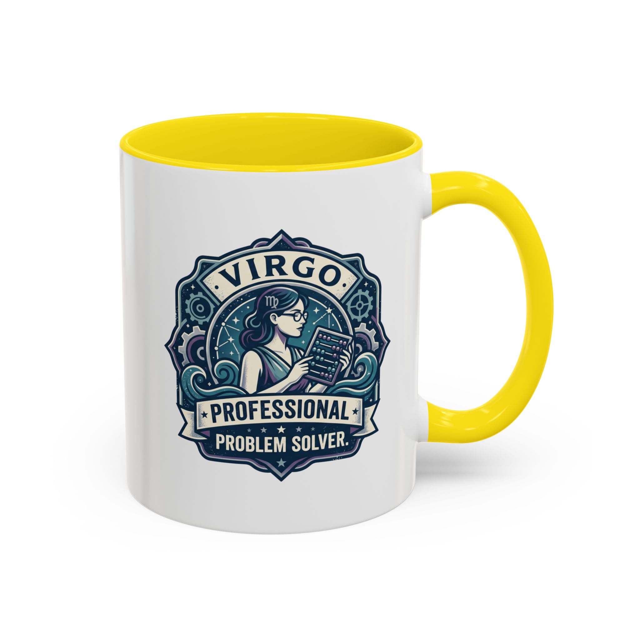 Virgo 'Professional Problem Solver' Accent Coffee Mug — Zodiac Astrology Gift