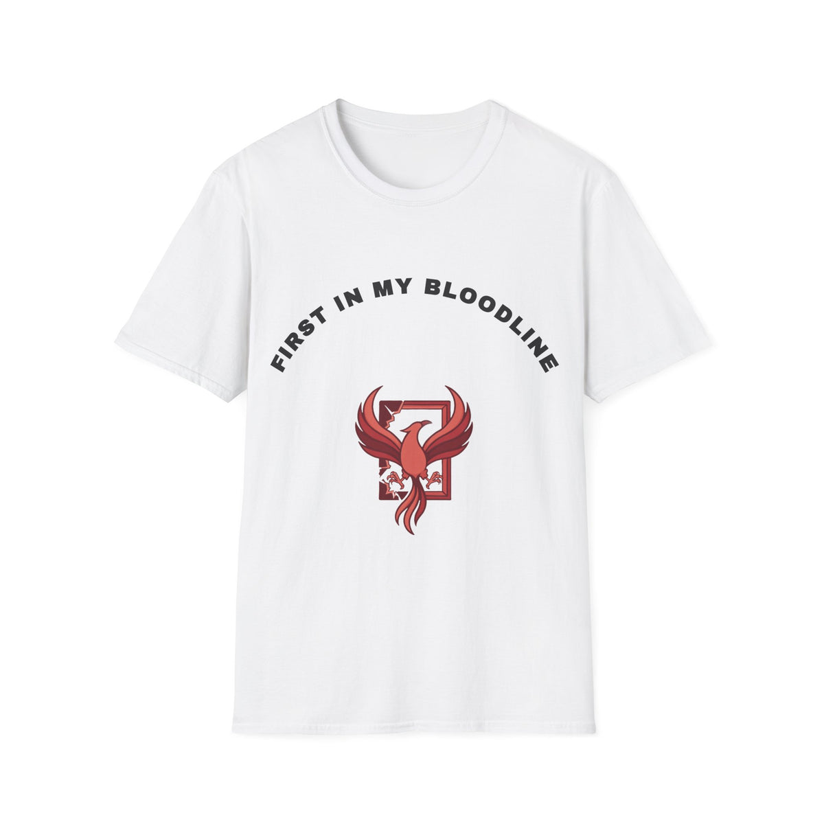 T-Shirt — “First In My Bloodline” Red Phoenix Emblem - Trending Now - September 2026