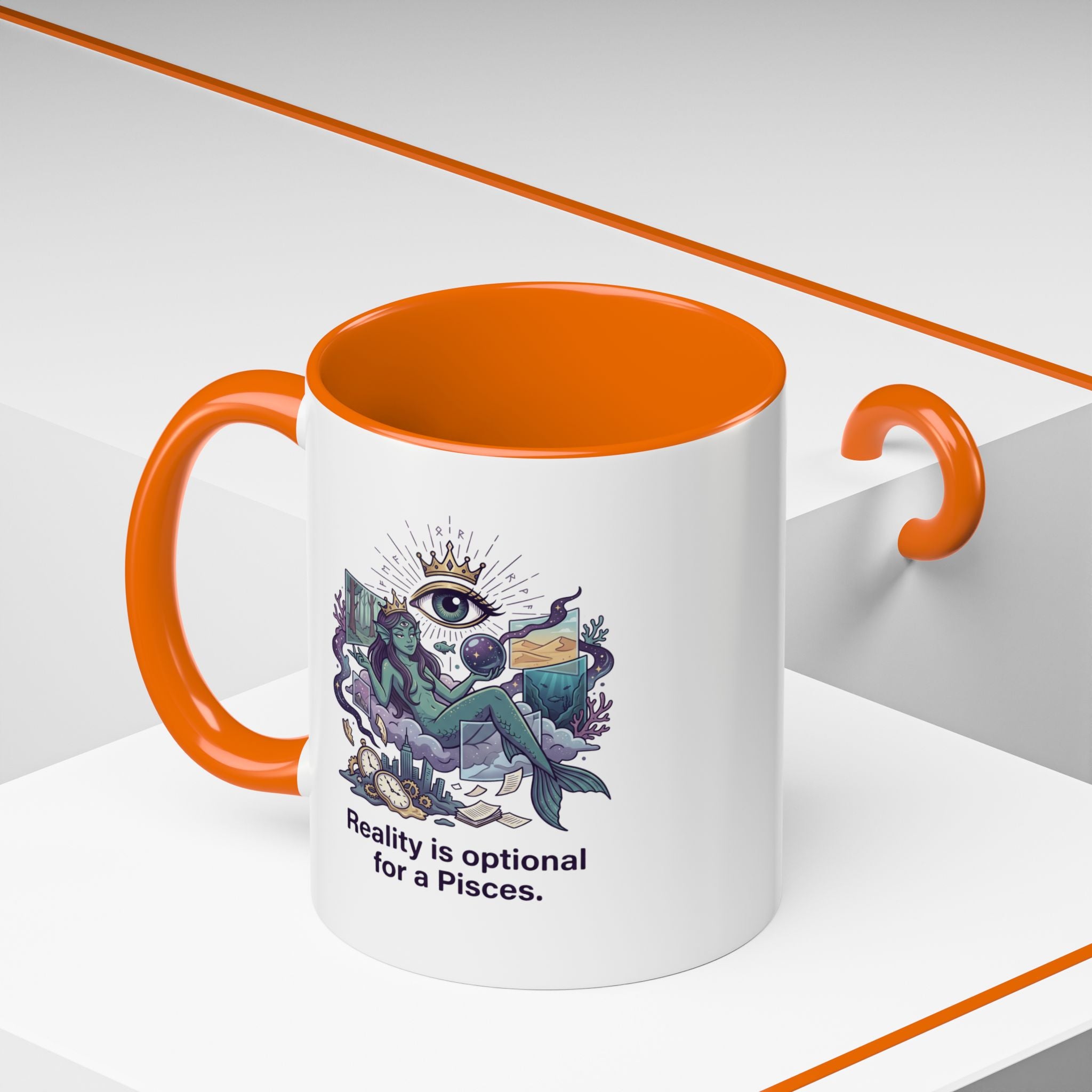 Pisces Zodiac Coffee Mug — "Reality is Optional for a Pisces" Accent Mug