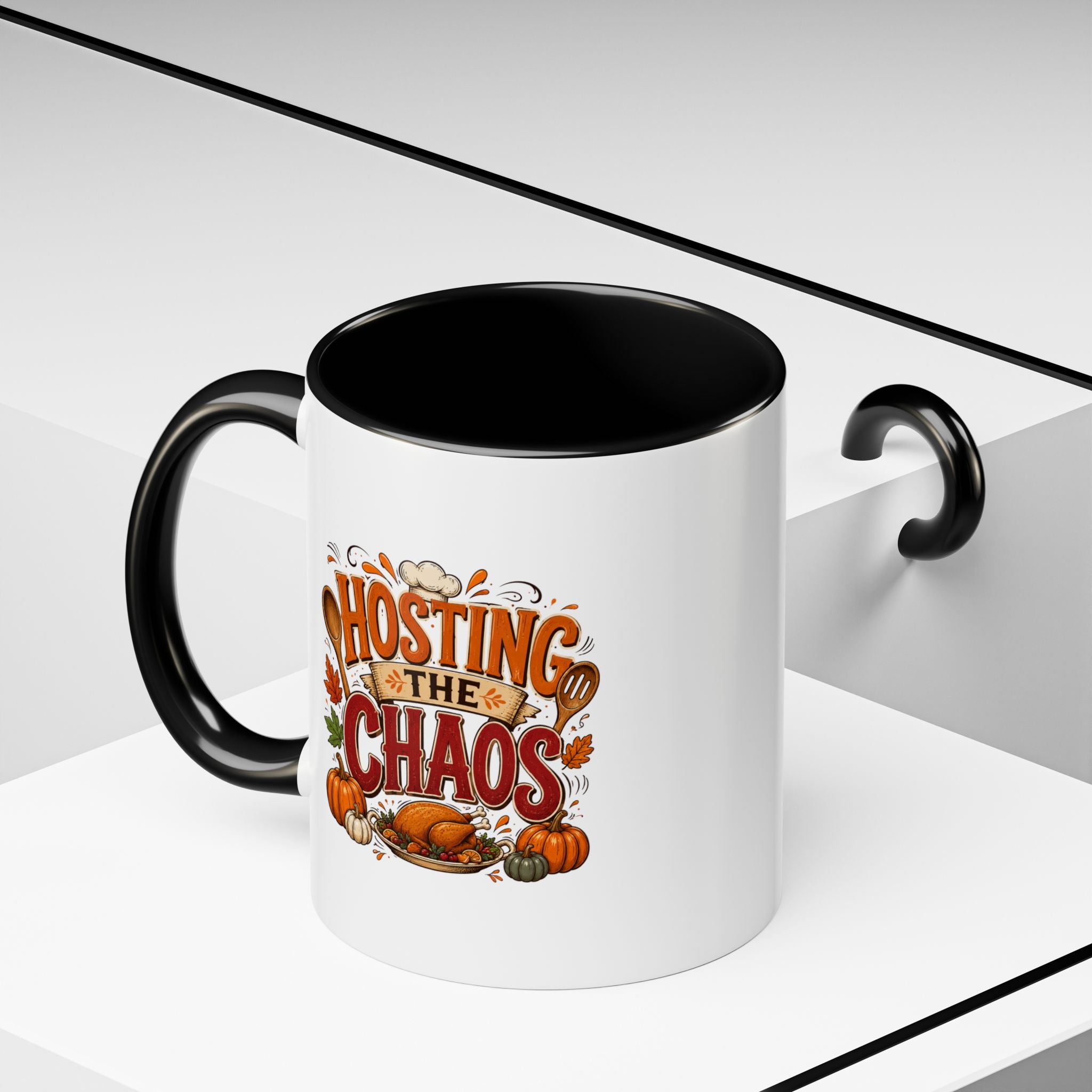 Thanksgiving Mug Hosting the Chaos Accent Coffee Mug — Thanksgiving Pumpkin Fall Kitchen Gift