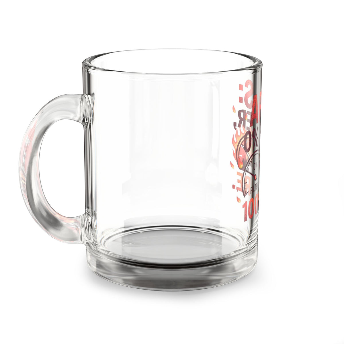 Aries Glass Mug – "0% Filter, 100% Fire" Zodiac Coffee Cup (10oz)