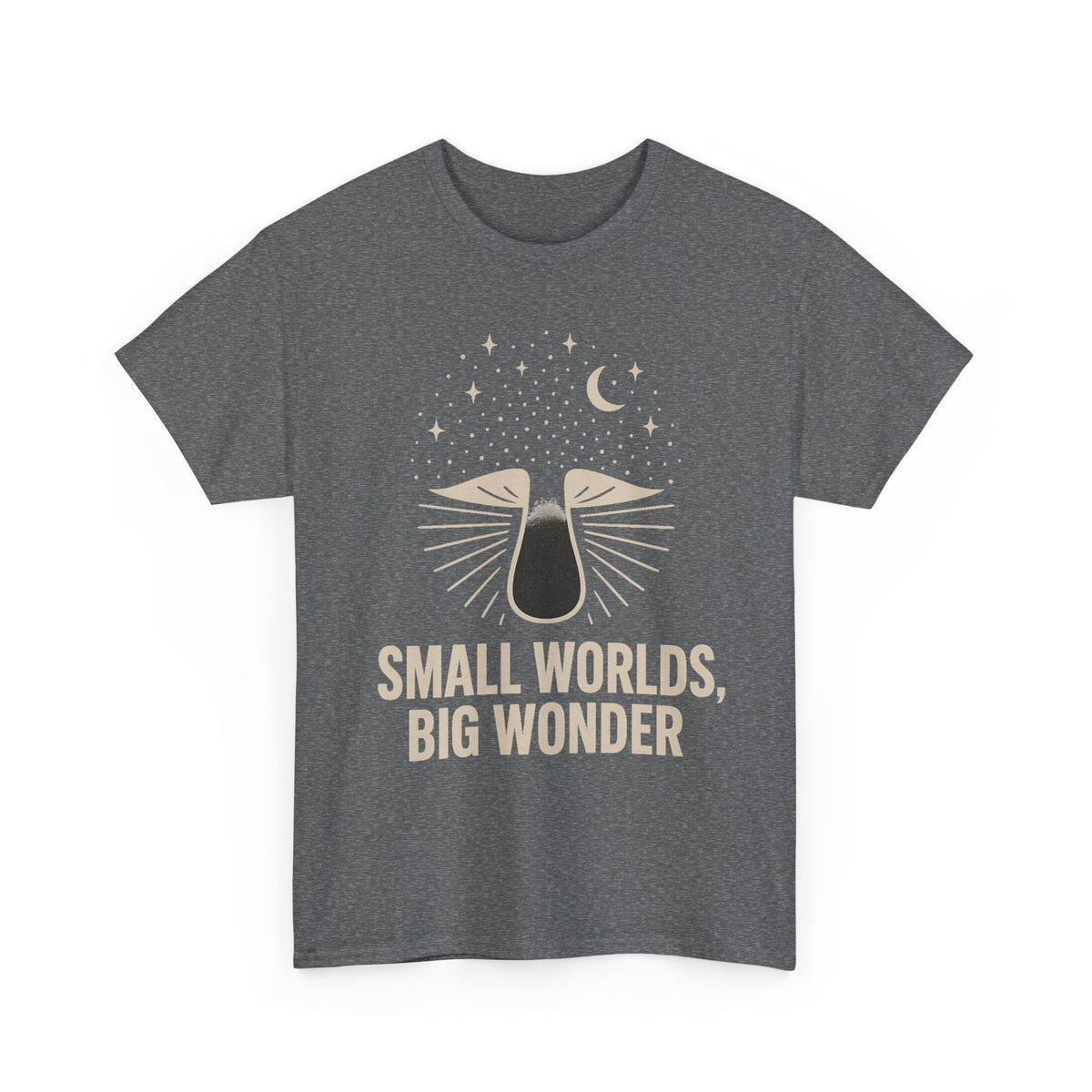 Small Worlds Big Wonder Celestial Mushroom Tee - Aesthetic Nature T-Shirt - Trending Now - September 2026