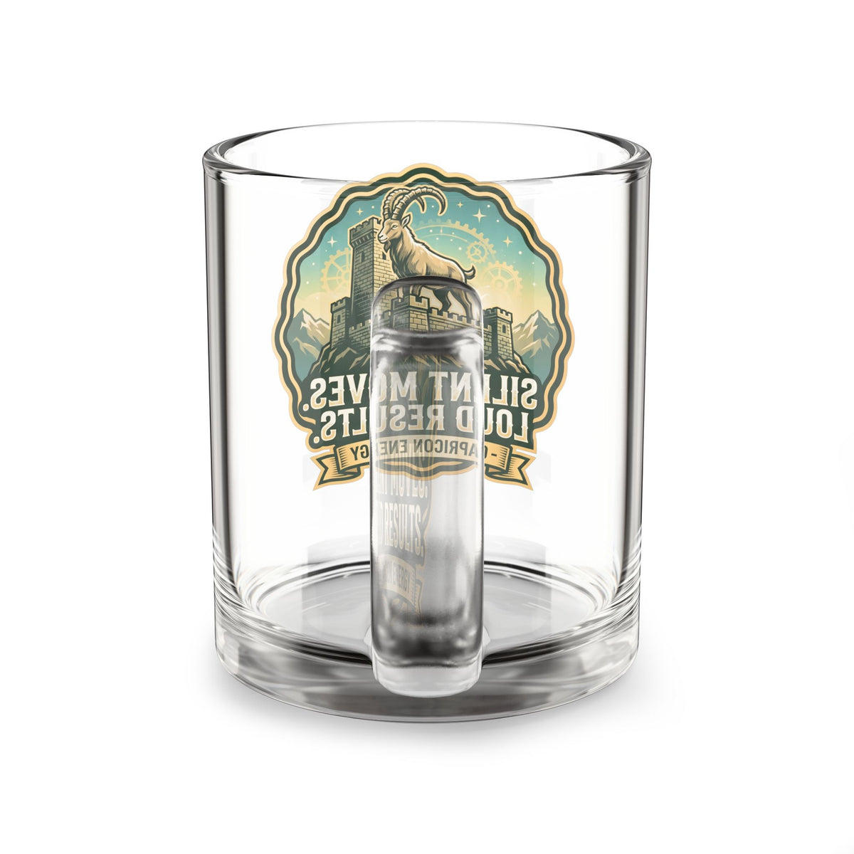 Capricorn Glass Mug – "Silent Moves, Loud Results" Zodiac Coffee Cup
