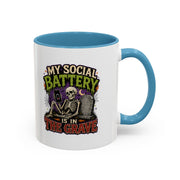 Halloween  My Social Battery Accent Coffee Mug