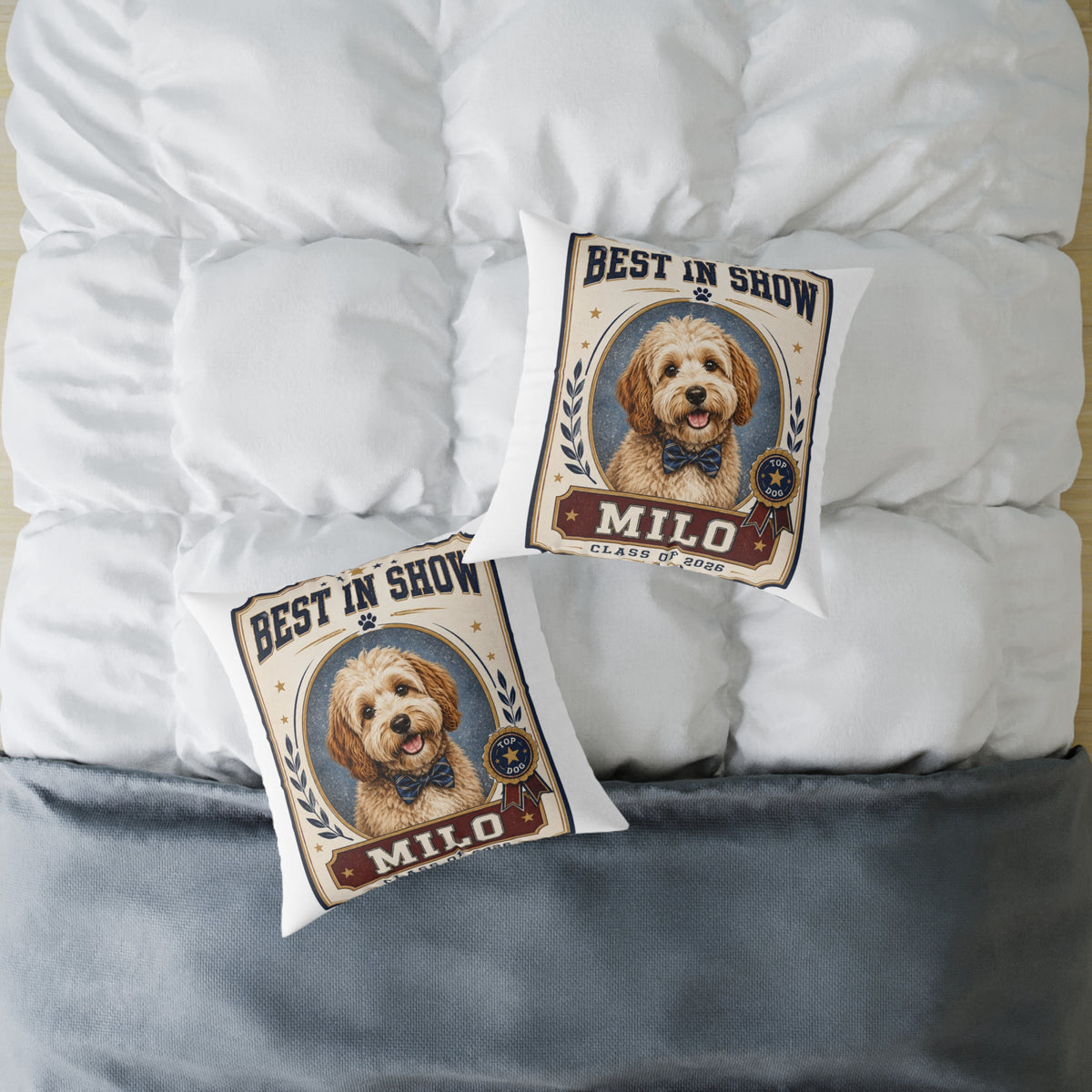 Best in Show Dog Pillow — Milo Bailey Dog Dad Mom  Personalized Milo Pet Decorative Pillow