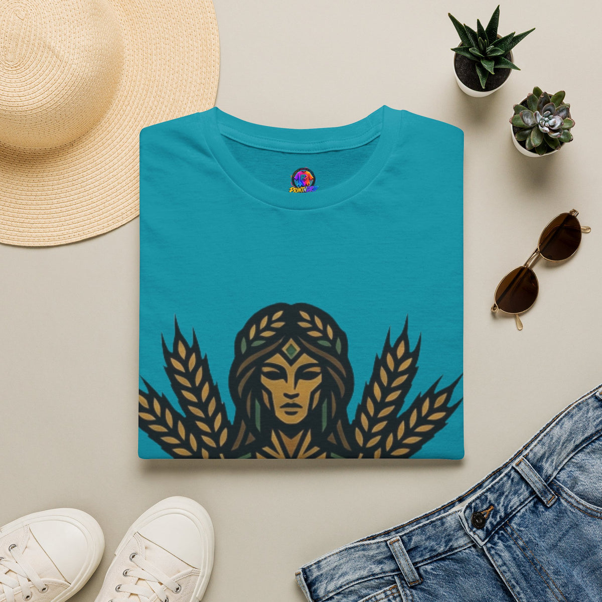 Virgo Zodiac Harvest Goddess T-Shirt — Wheat Maiden Graphic Tee