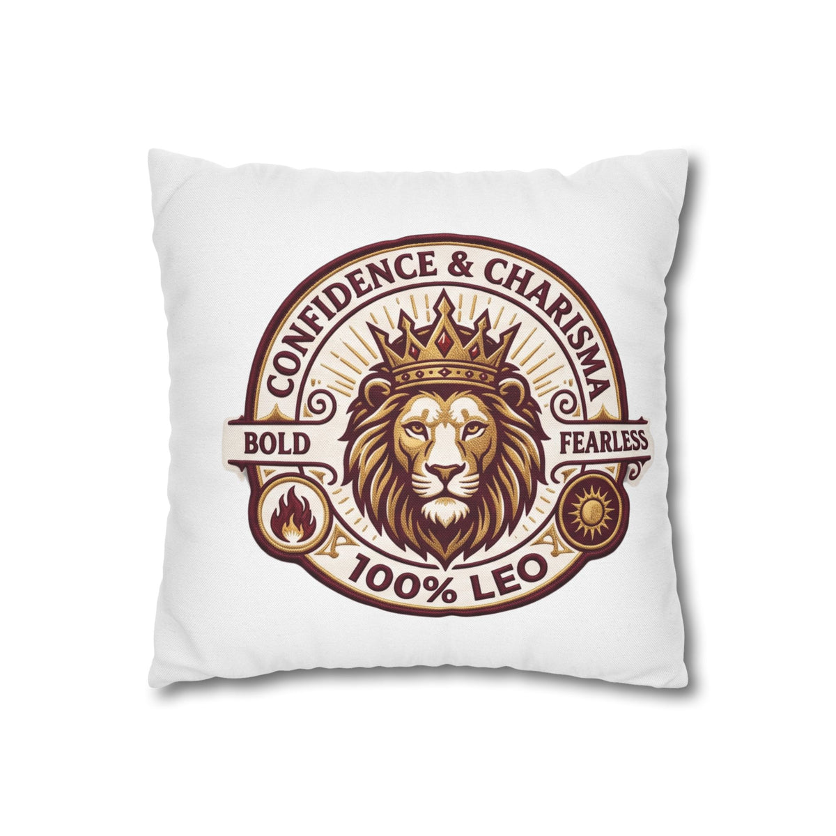 Leo Zodiac Confidence And Charisma Spun Polyester Square Pillowcase