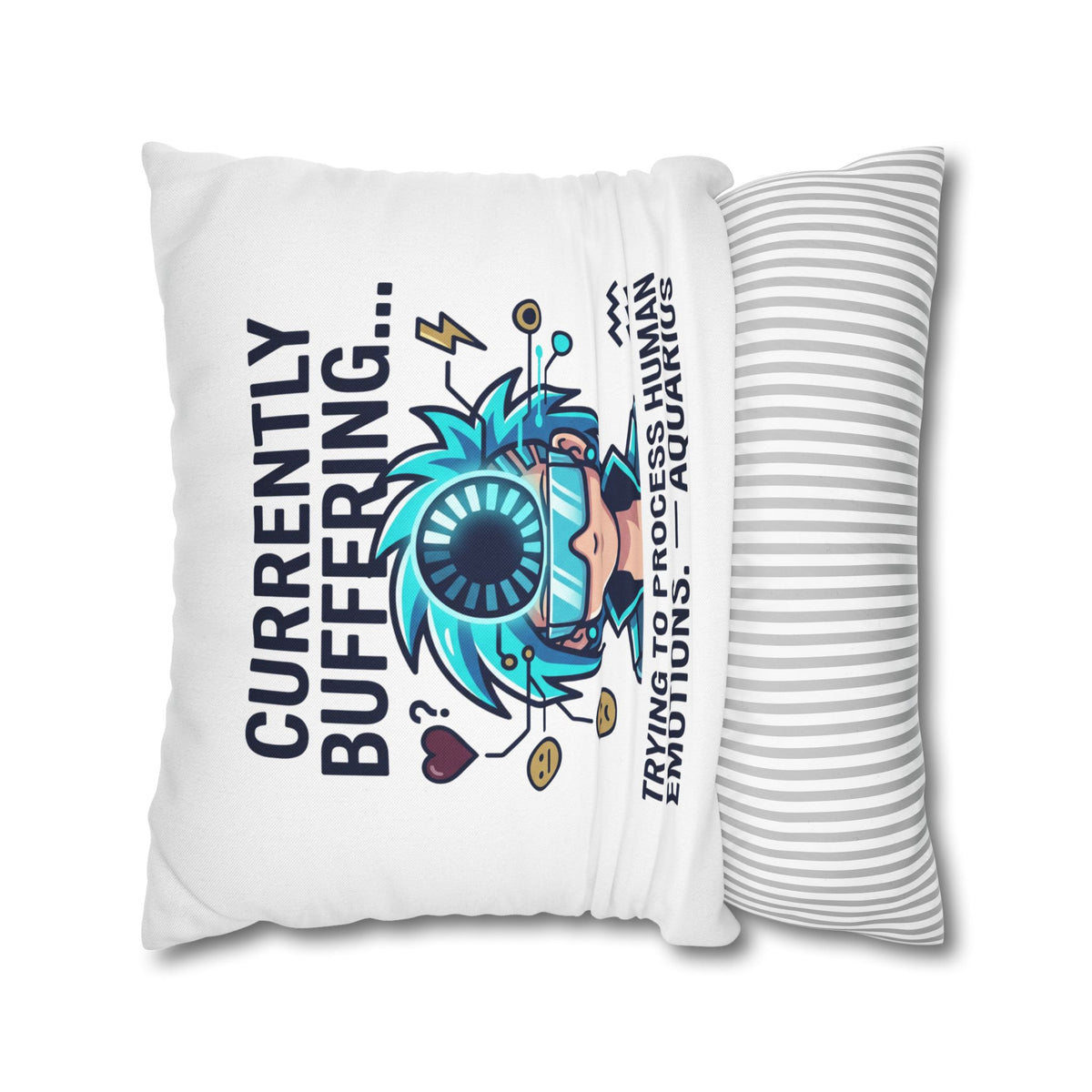 Aquarius Zodiac Spun Polyester Square Pillowcase