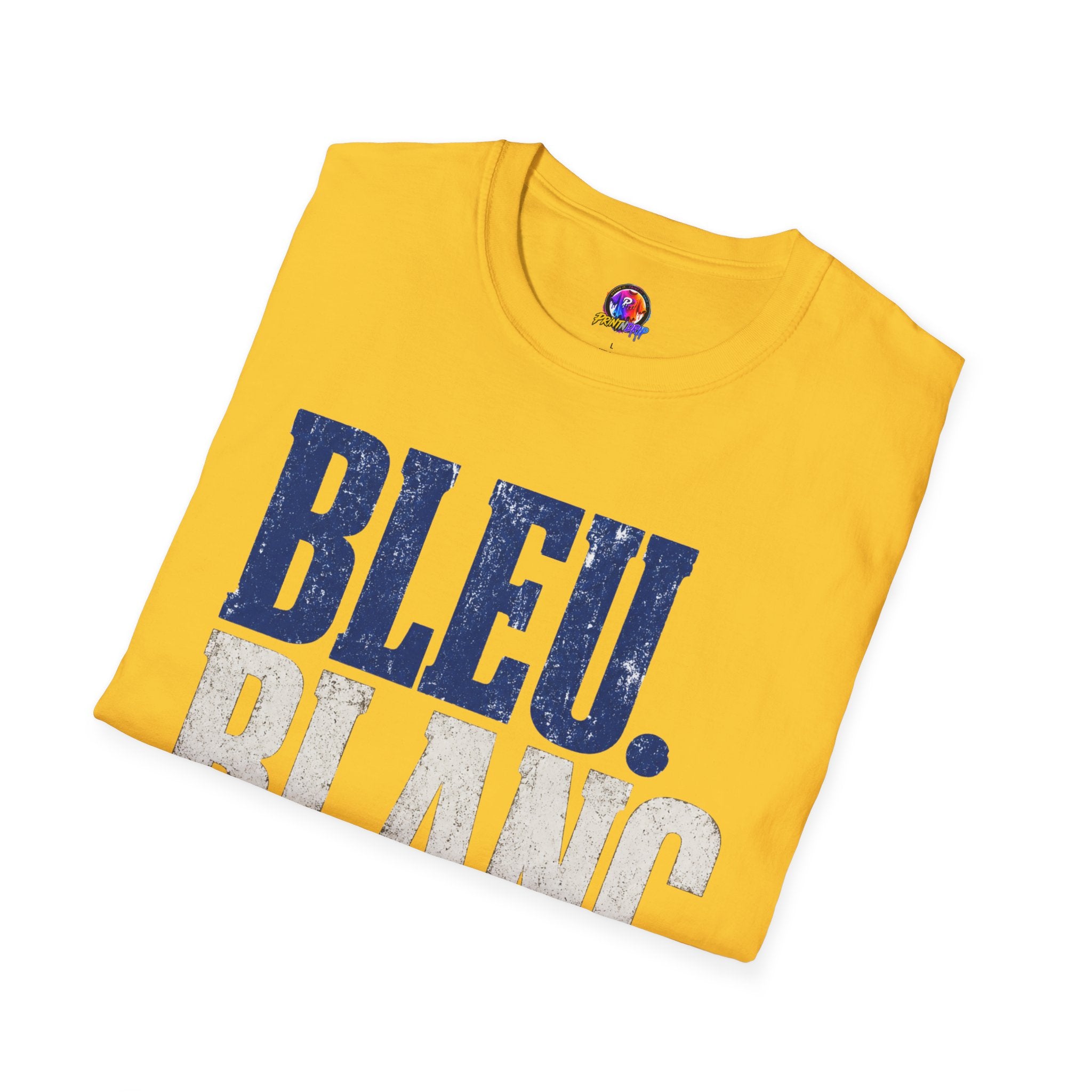France T-Shirt — Bleu Blanc Foot Vintage French Flag Soccer Graphic Tee