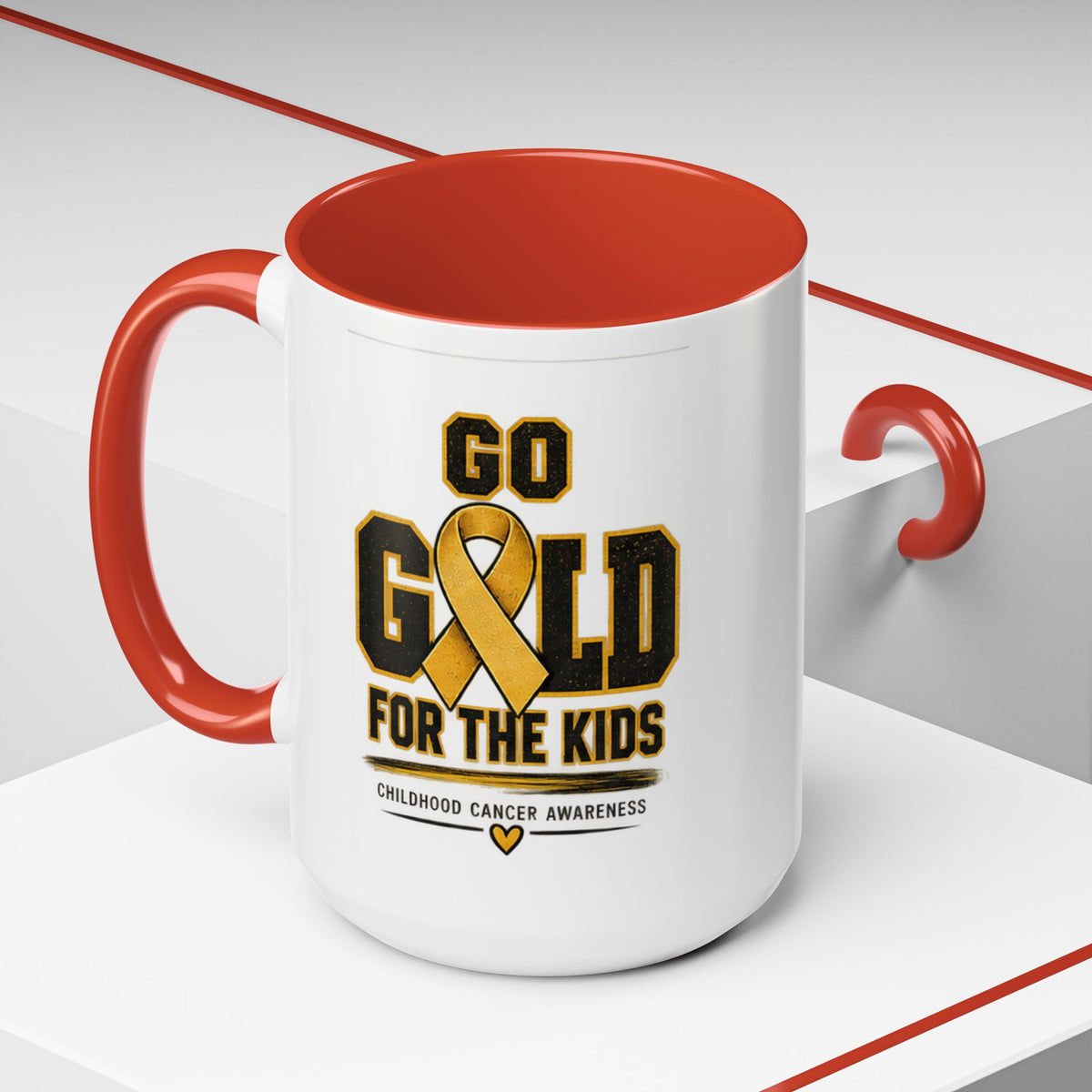 Go Gold For The Kids Accent Coffee Mug — Childhood Cancer Awareness 11/15oz