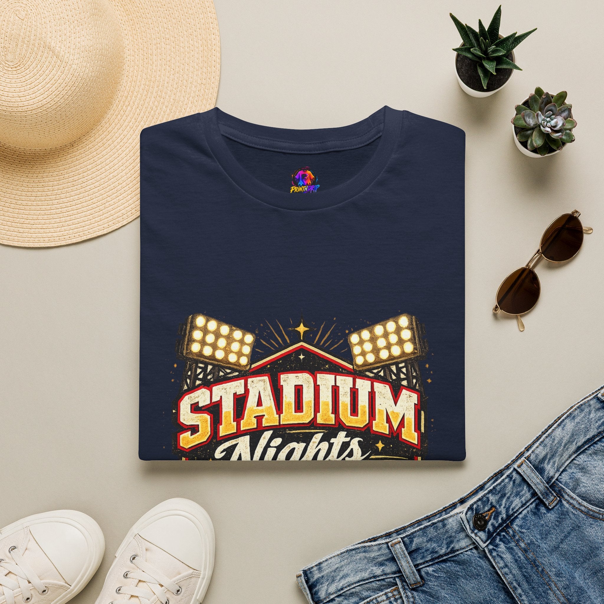 Stadium Nights T-Shirt — Vintage Sports Lights Graphic Tee