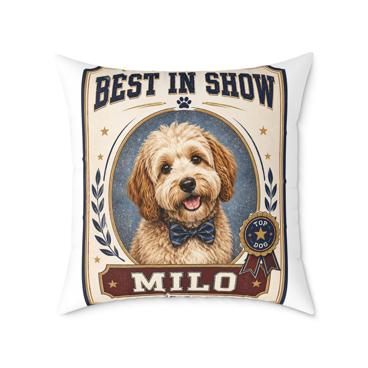 Best in Show Dog Pillow — Milo Bailey Dog Dad Mom  Personalized Milo Pet Decorative Pillow