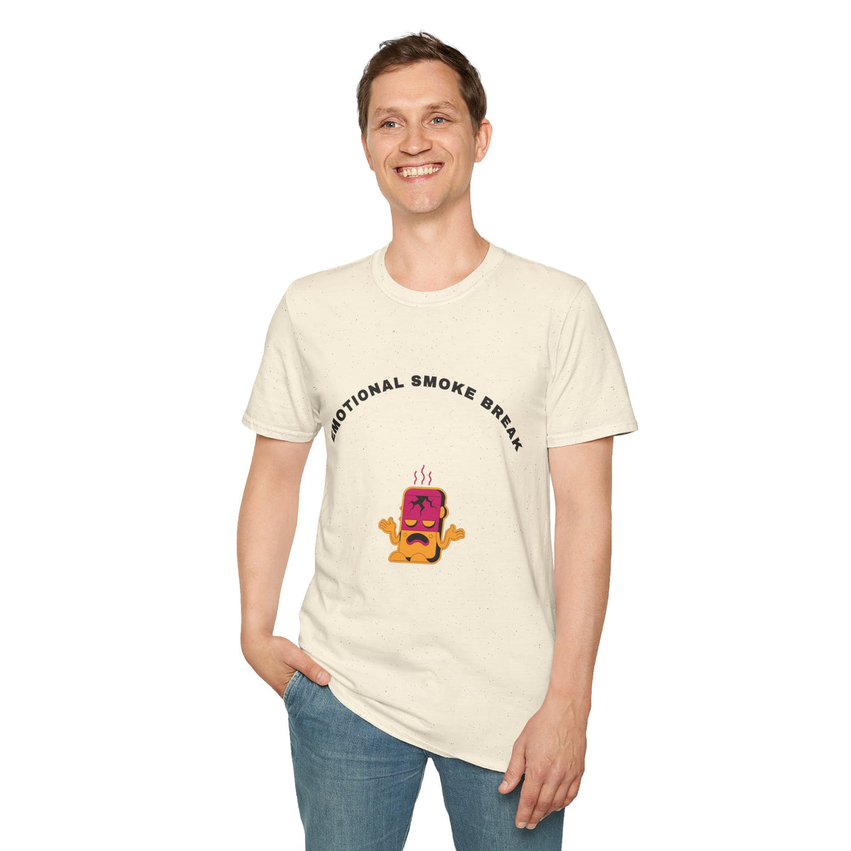 T-Shirt — “Emotional Smoke Break” Funny Cartoon Cigarette Character Tee - Trending Now - September 2026