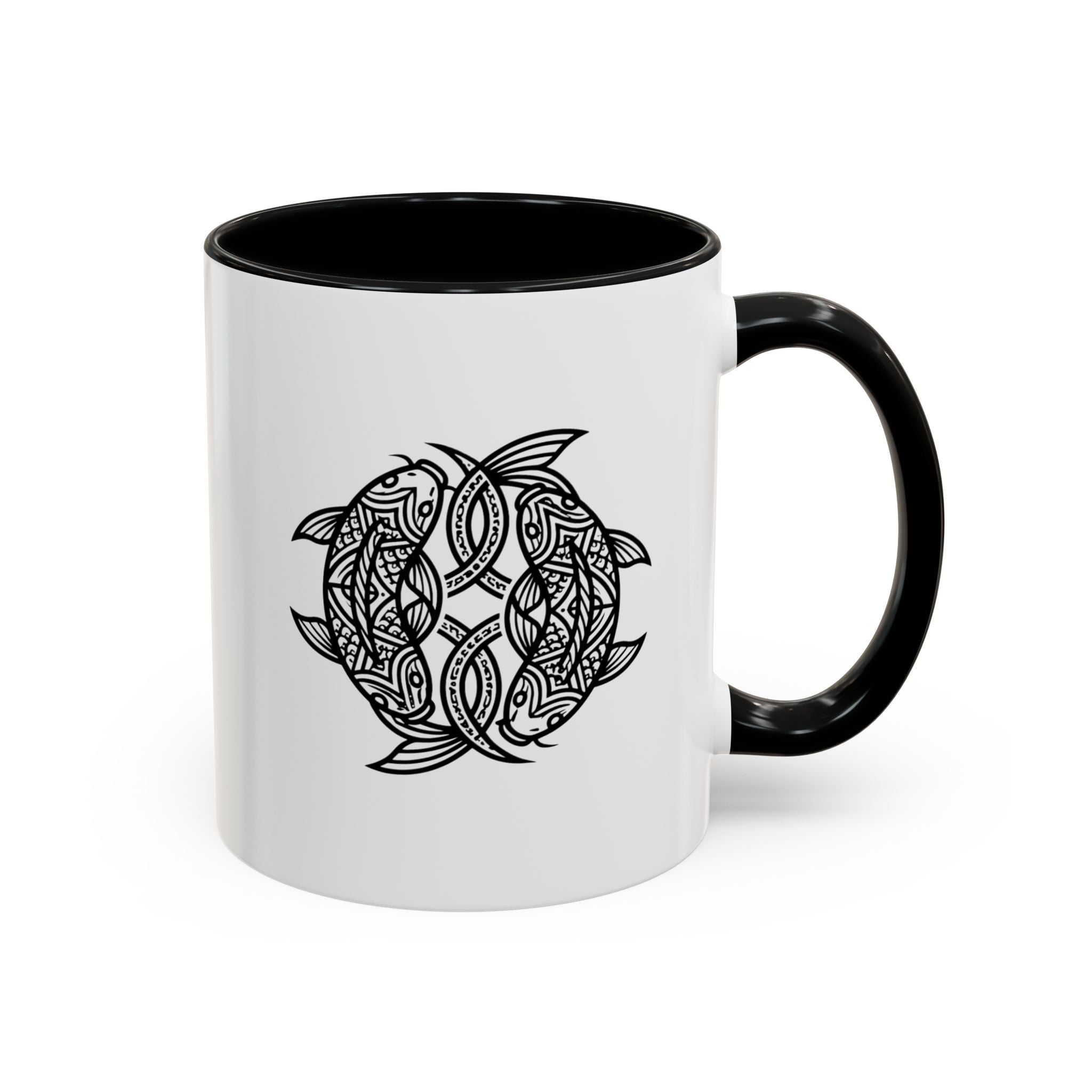 Celtic Knot Dolphin Coffee Mug — Black Accent Ceramic Mug