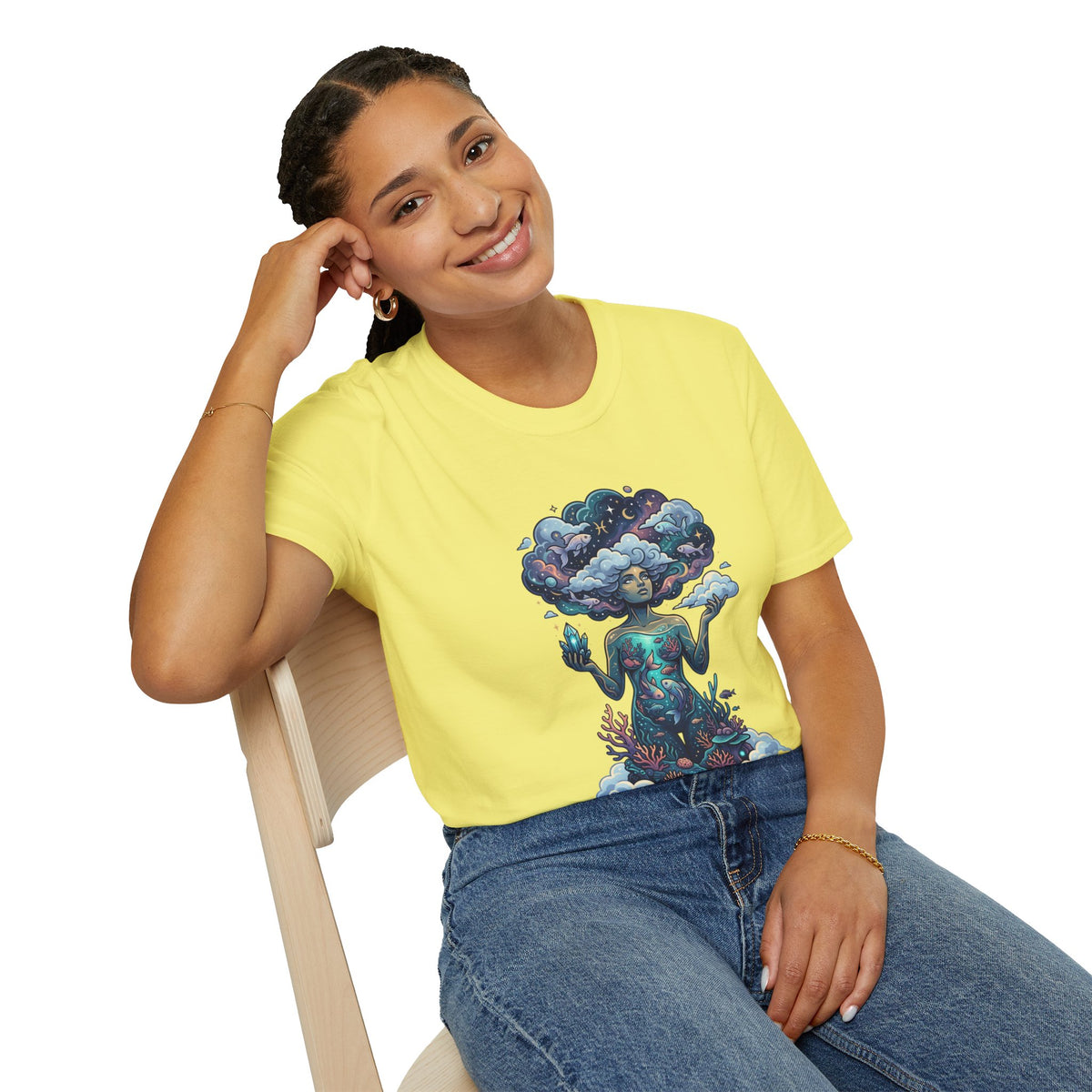 Dreamscape Goddess T-Shirt — 'Head in the Clouds' Surreal Art Tee