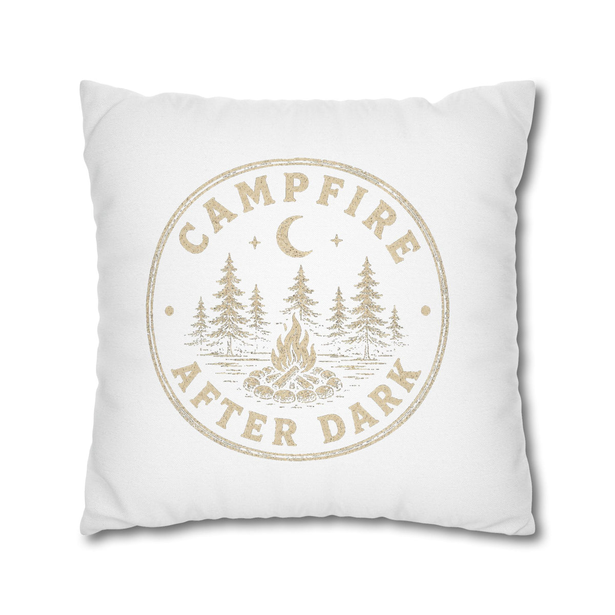 Campfire After Dark Decorative Pillowcase  Milo Bailey Dog Dad Mom— Rustic Camping Throw Pillow Cover