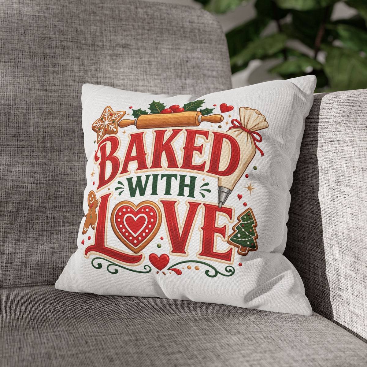 Christmas Baked With Love Holiday Pillowcase - Christmas Baking Decor