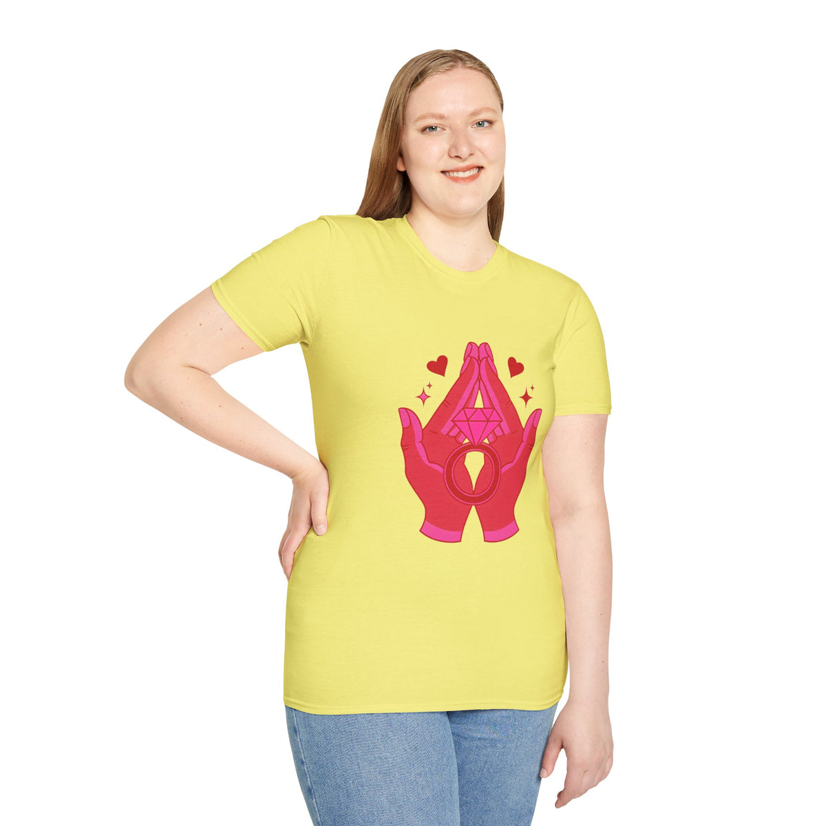 Manifested Hands Graphic T-Shirt — Pink Prayer Hands with Hearts - Trending Now - September 2026
