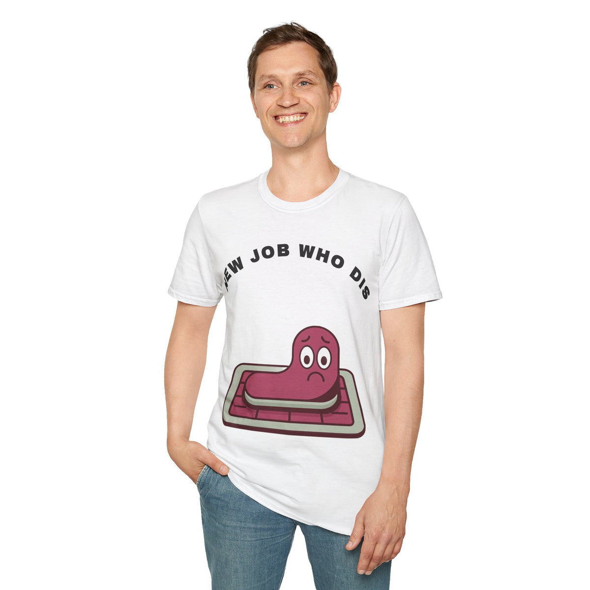 T-Shirt — "New Job Who Dis" Funny Office Cake Graphic Tee - Trending Now - September 2026