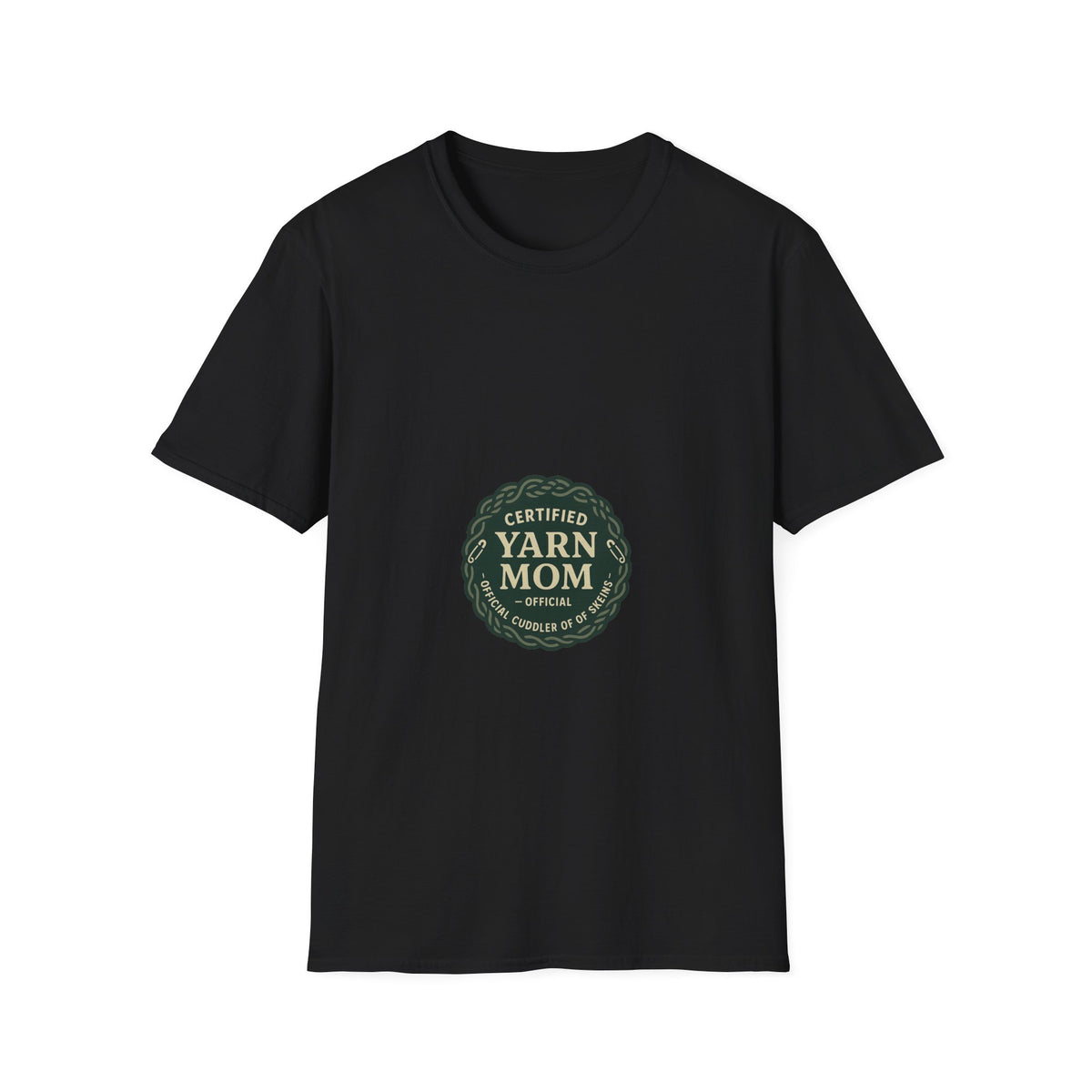 Certified Yarn Mom Official Badge Aesthetic White Graphic Tee - Trending Now - September 2026