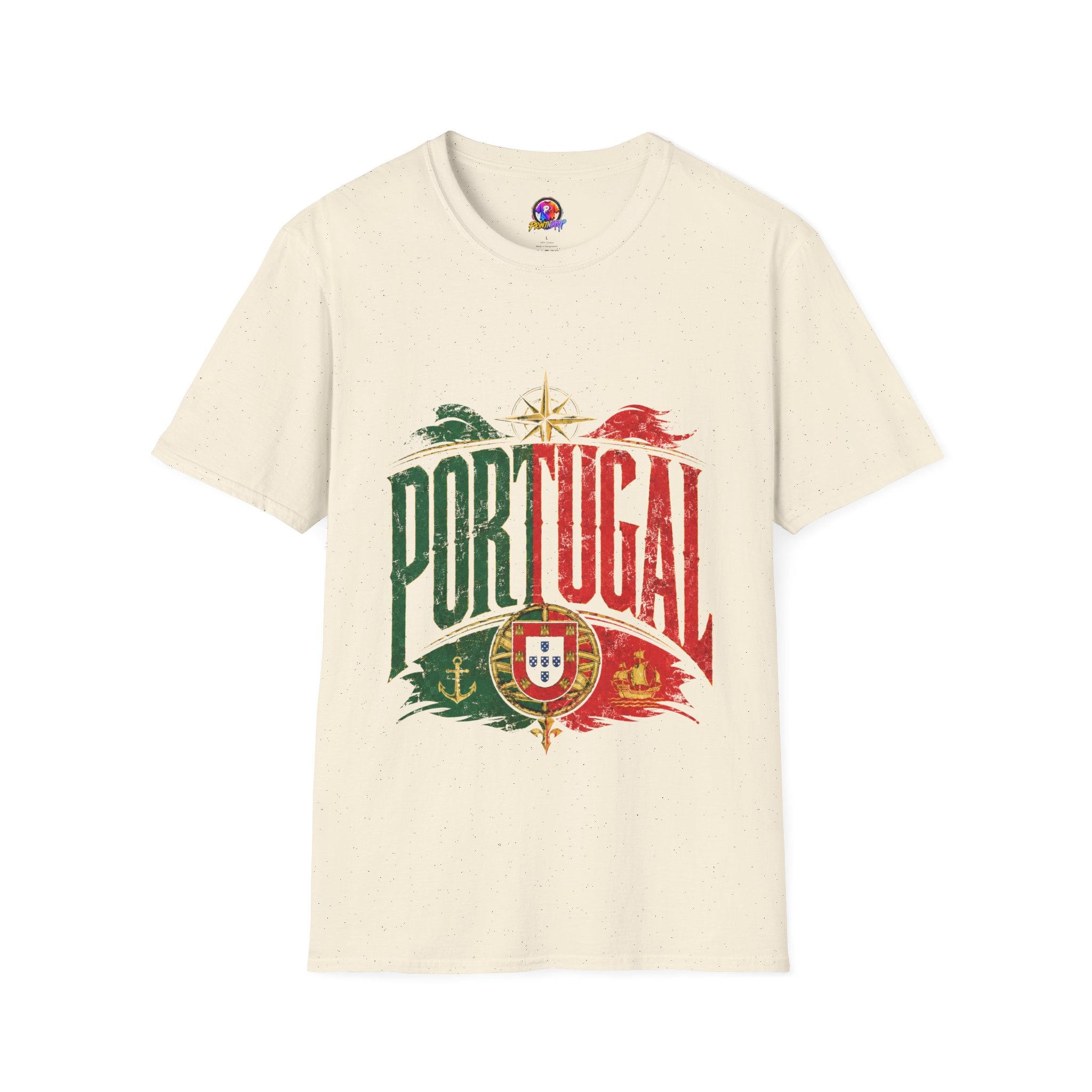 Portugal Vintage Compass T-Shirt — Retro Portuguese Flag Travel Tee