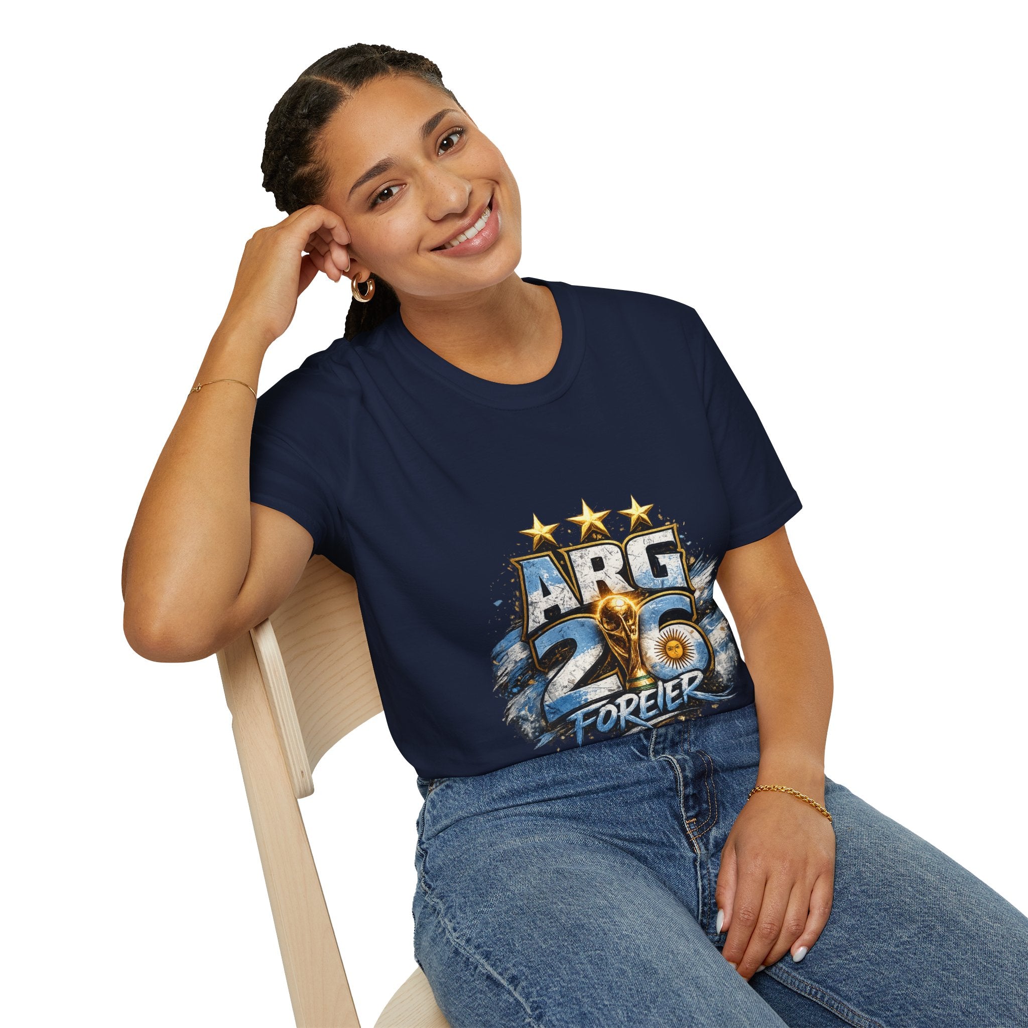 Argentina 26 Forever T‑Shirt — ARG Soccer World Cup 3‑Star Fan Tee